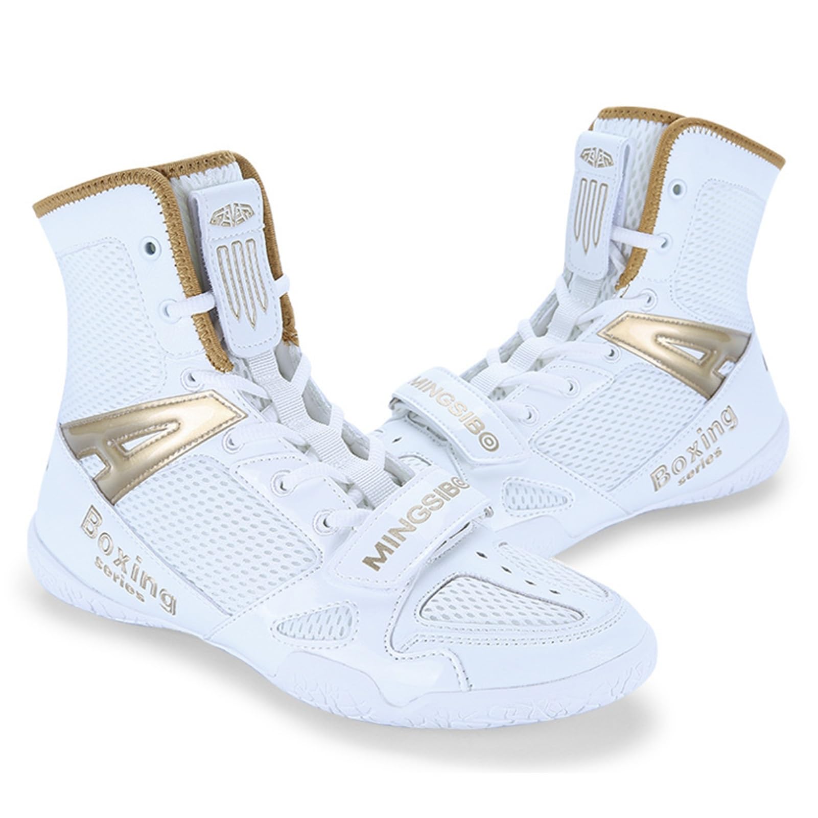 Professional Men's Wrestling Shoes - High Top Boxing Shoes for Outdoor Training, Lightweight Breathable Non-Slip Kickboxing Footwear (Unisex for Adults & Youth) - Ideal for MMA, Martial Arts & Gym Workouts