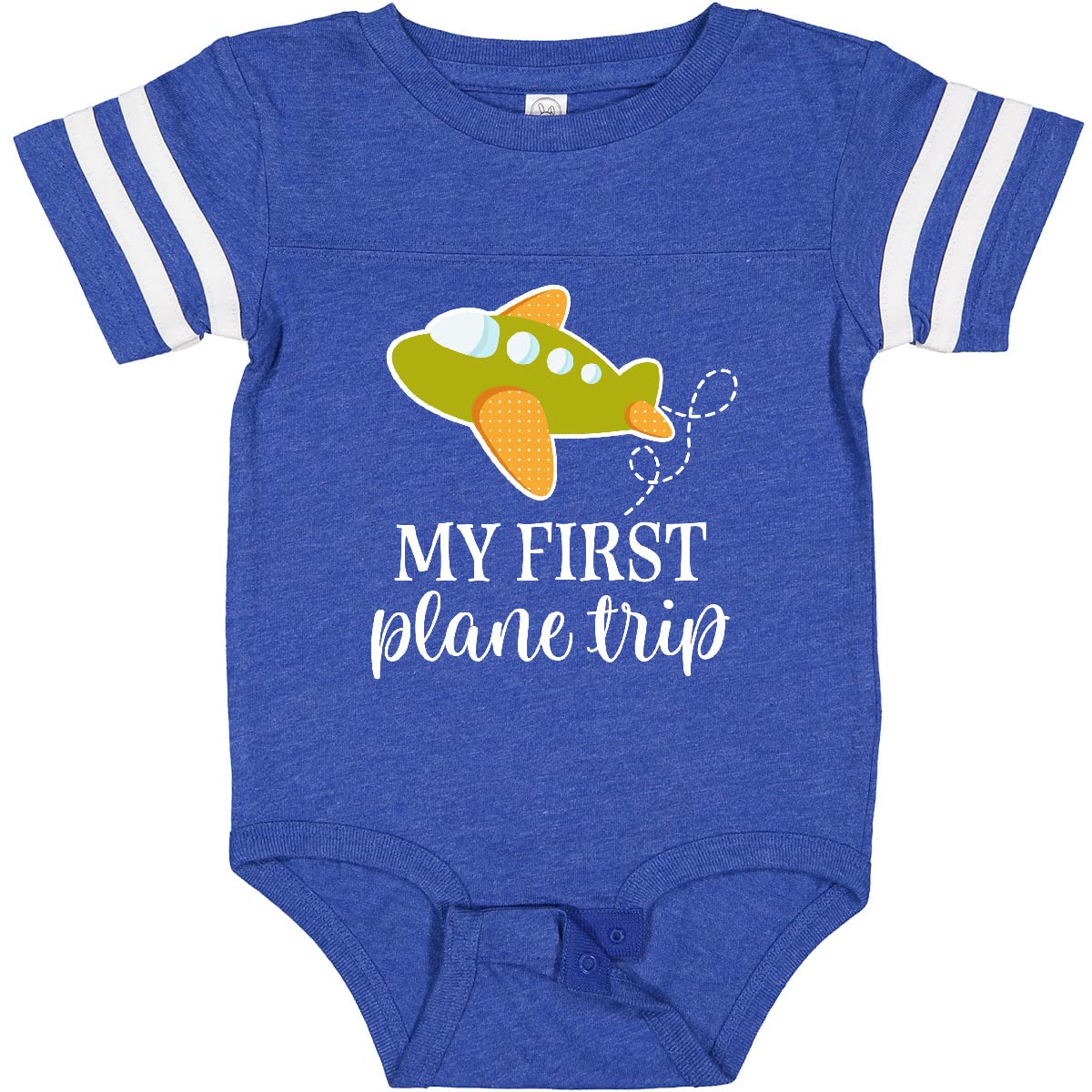 Inktastic My First Plane Trip Airplane Travel Baby Bodysuit - Cute Airplane Themed Onesie for Infants & Toddlers - Perfect for Air Travel, Vacation Photos & First Flight Memories