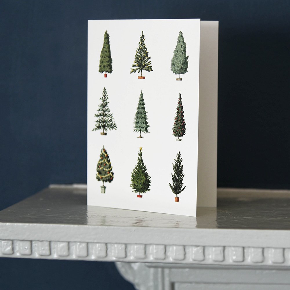 Festive Christmas Cards with Tree Design - Pack of 10 Greeting Cards for Holiday Wishes, Family & Friends - Perfect for Christmas Gifts, Office Parties & Home Decor