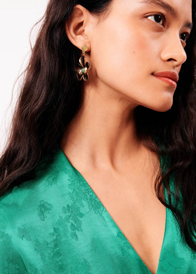 Chelsie Sage Green Earrings - Dainty Stud Earrings for Women, Hypoallergenic & Lightweight - Perfect for Everyday Wear, Office & Casual Outfits