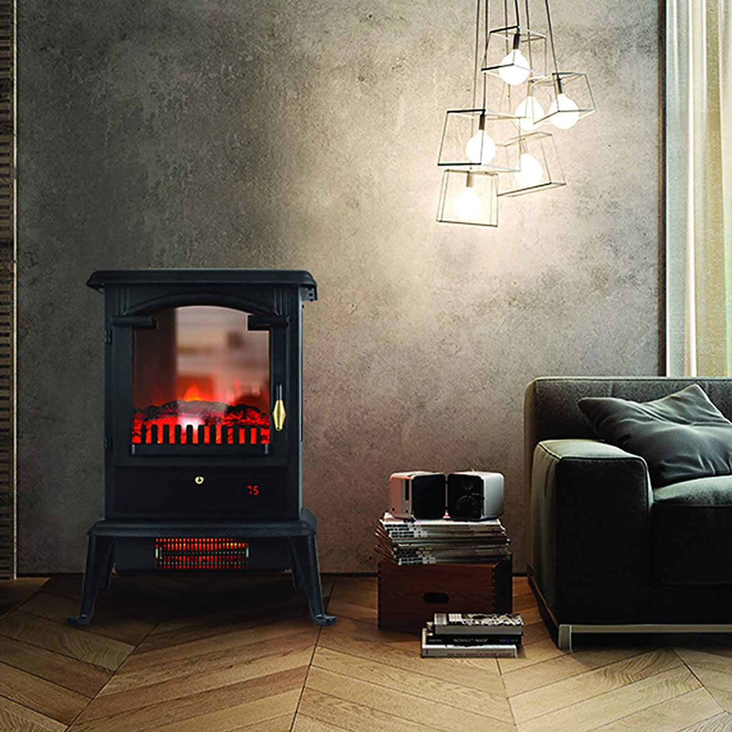 LifeSmart LifePro 1500W Electric Stove Space Heater with Remote - 3-Element Infrared Quartz Heater for Home, Office & Bedroom - Fast Heating & Energy Efficient