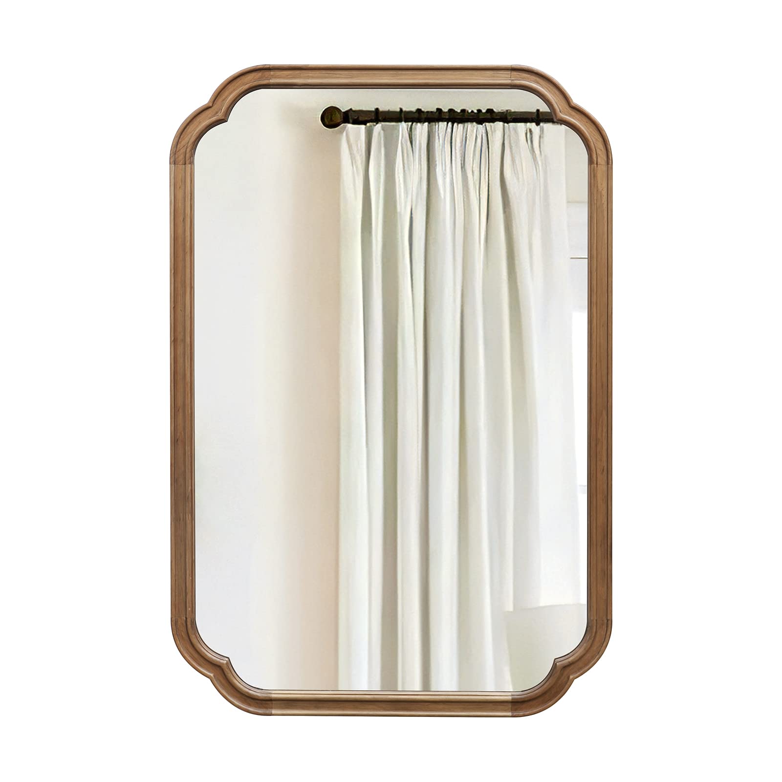 Farmhouse Bathroom Mirror with Rustic Wood Frame - 24
