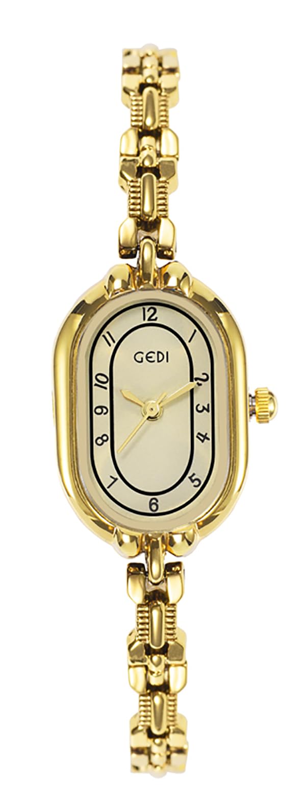 Vintage Oval Women's Watch - Minimalist Gold Analog Watch with Stainless Steel Band, Waterproof Luxury Bracelet Watch for Women | Perfect for Office, Party, Wedding & Everyday Fashion Accessory