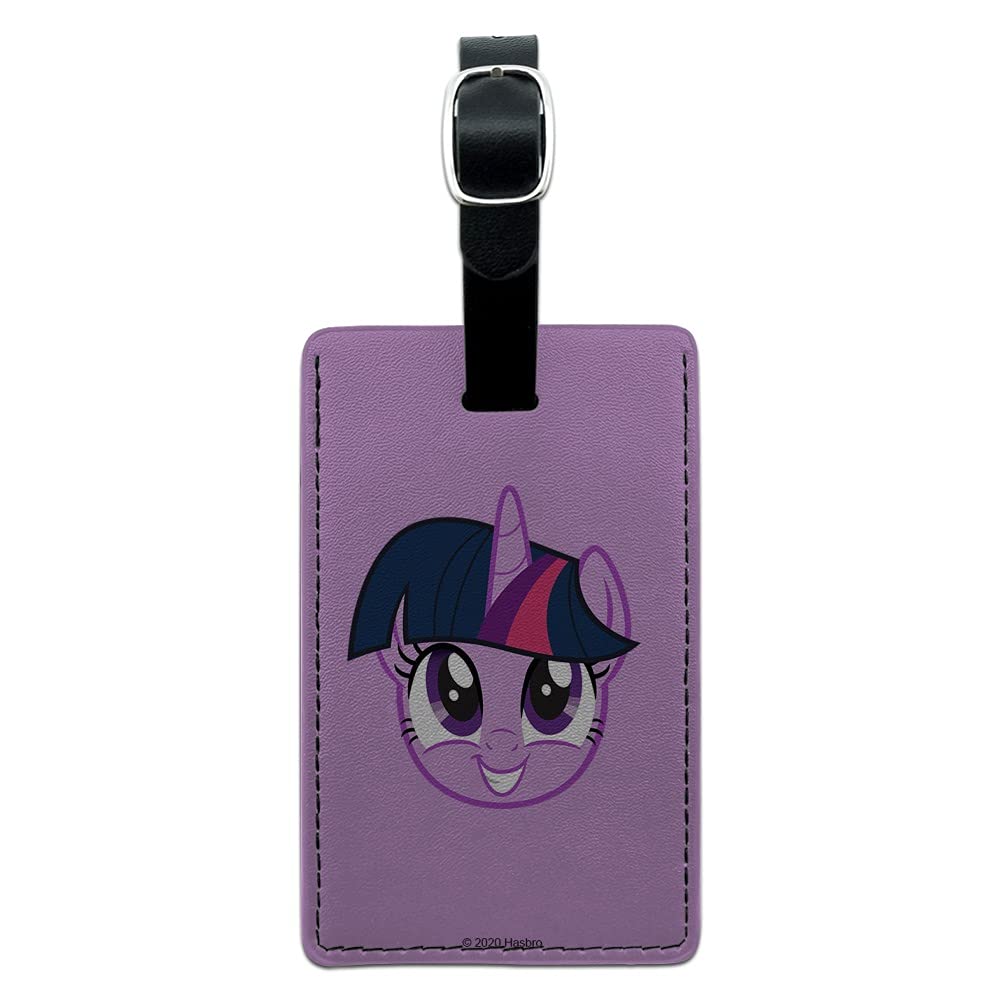 My Little Pony Twilight Sparkle Rectangle Leather Luggage Tag - Personalized ID Card Holder for Travel Bags, Suitcases & Backpacks | Perfect for Kids & Disney Fans