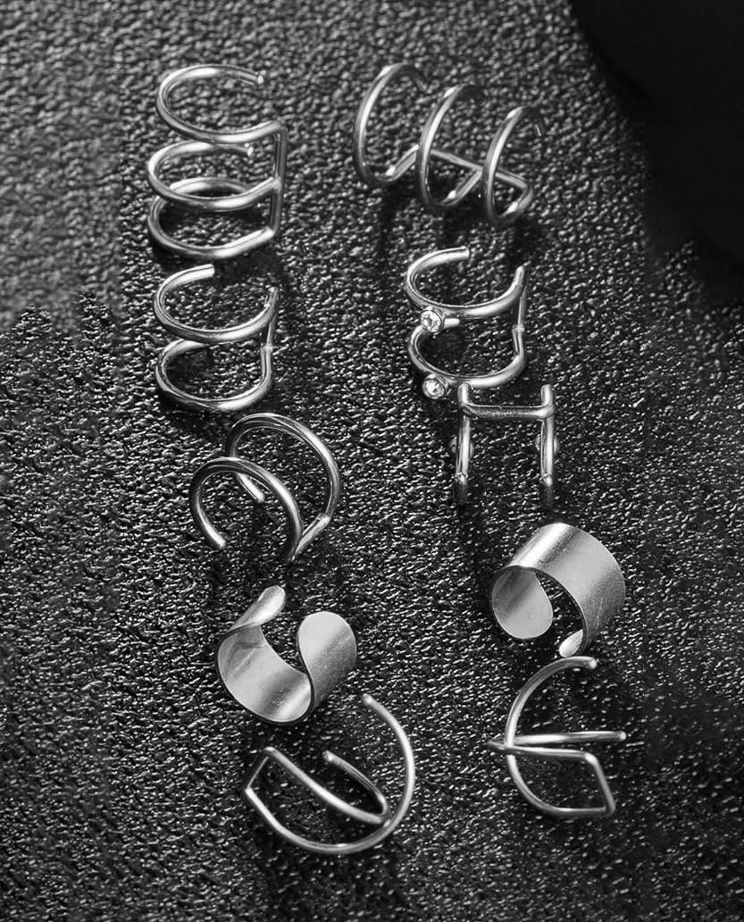 YouBella Fashion Jewelry 36-Piece Clip-On Ear Cuff Earrings Set for Women & Girls - Punk Non-Piercing Earrings for Parties, Concerts & Daily Wear