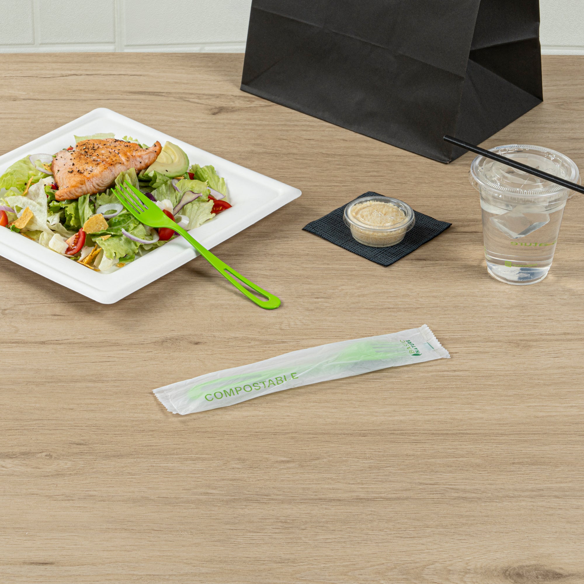 Eco-Friendly Compostable CPLA Plastic Forks - 250 Count, Heat Resistant, Biodegradable Cutlery for Parties, Picnics & Outdoor Events