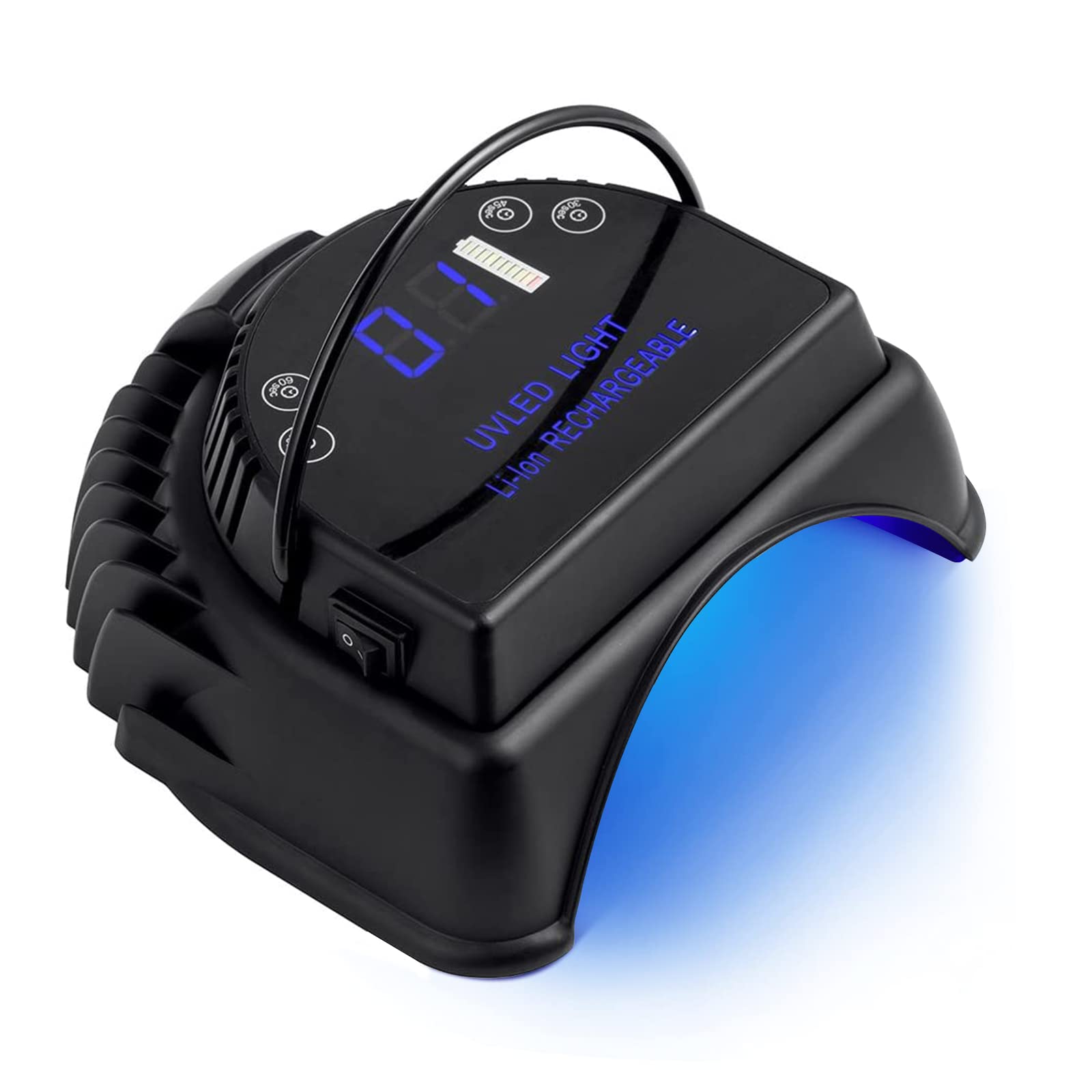 MINI LOP 64W Rechargeable Pro LED Gel Nail Lamp - Wireless UV LED Light for Gel Polish Curing, Fast Drying & Salon Quality Manicures (Black) | Perfect for Home Nail Care & Professional Salon Use
