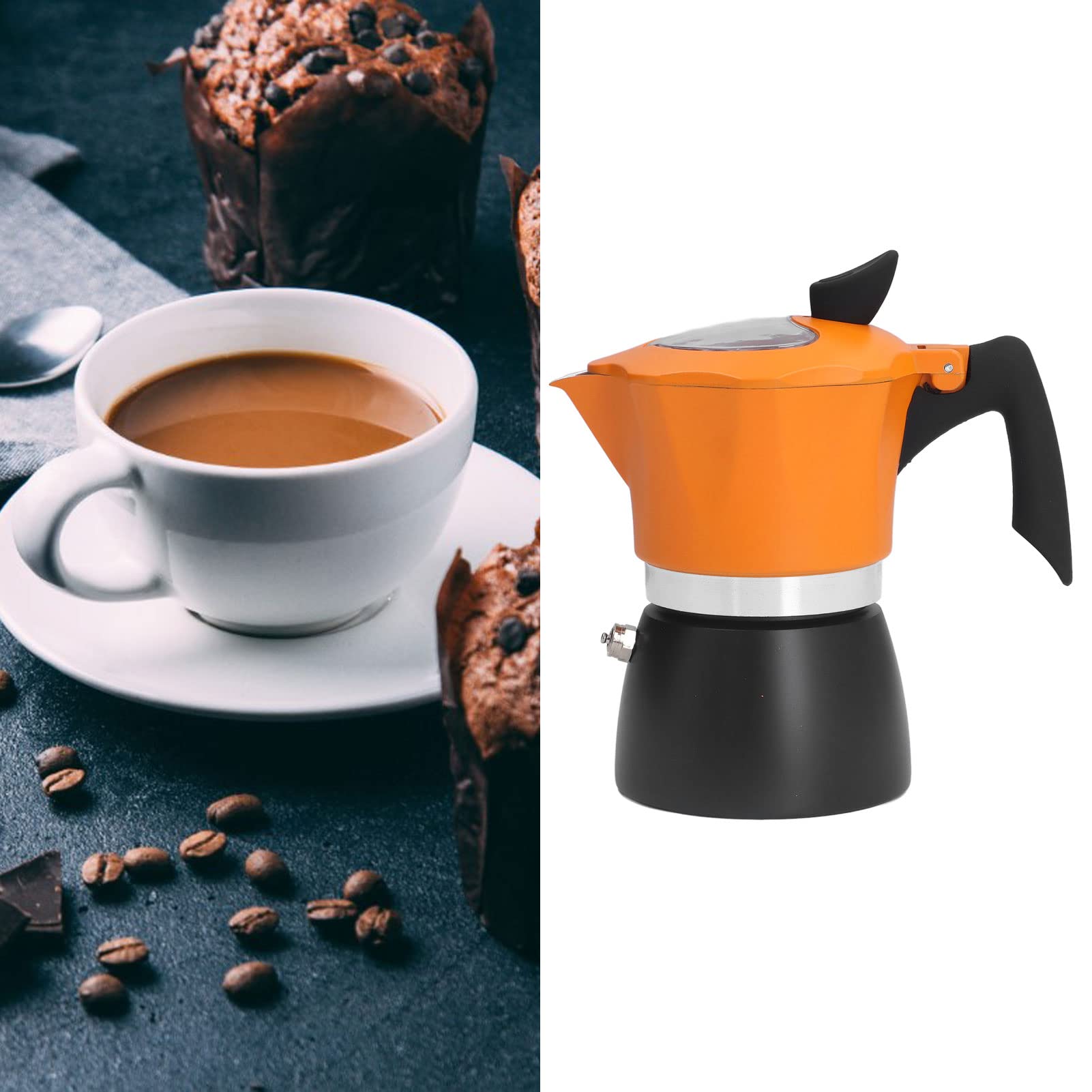 150ML Moka Pot - Italian Stovetop Coffee Maker for Home & Travel | Classic Aluminum Espresso Brewer
