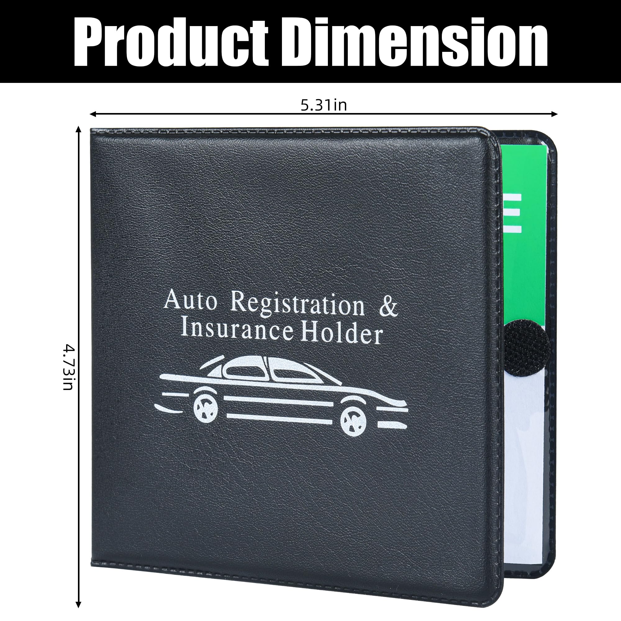 Pacific Mailer 2-Pack Auto Registration & Insurance Card Holder - Waterproof Car Document Organizer for Glove Box, ID & License Holder - Perfect for Vehicle Registration, Insurance Cards & Essential Documents (Black) - Ideal for Car, Truck, RV & Motorcycle Organization