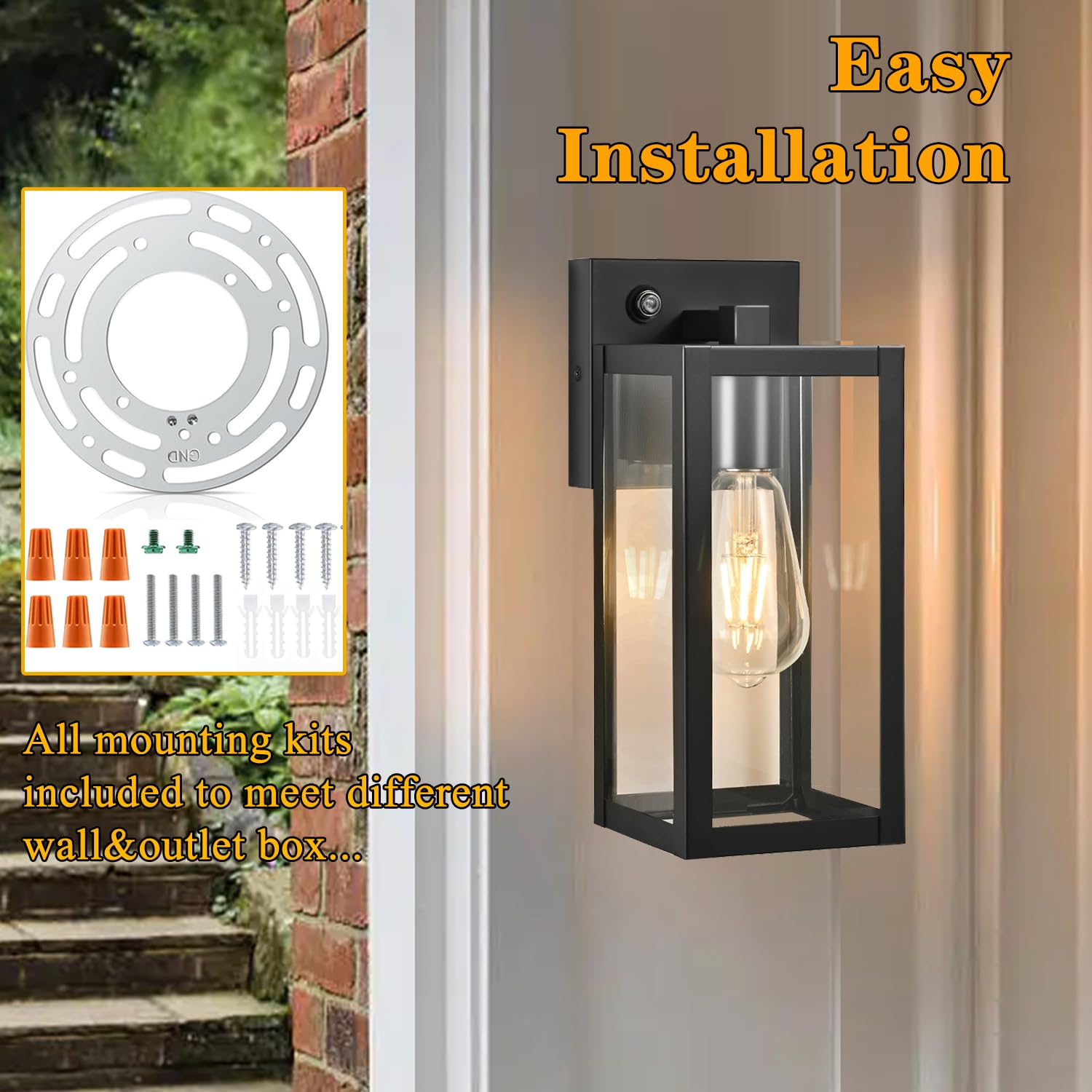 **Dusk to Dawn Outdoor Lights - Energy Efficient LED Motion Sensor Security Lights for House, Front Porch, Backyard, and Garage (Weatherproof & Easy Installation) - Perfect for Home Safety and Nighttime Illumination**
