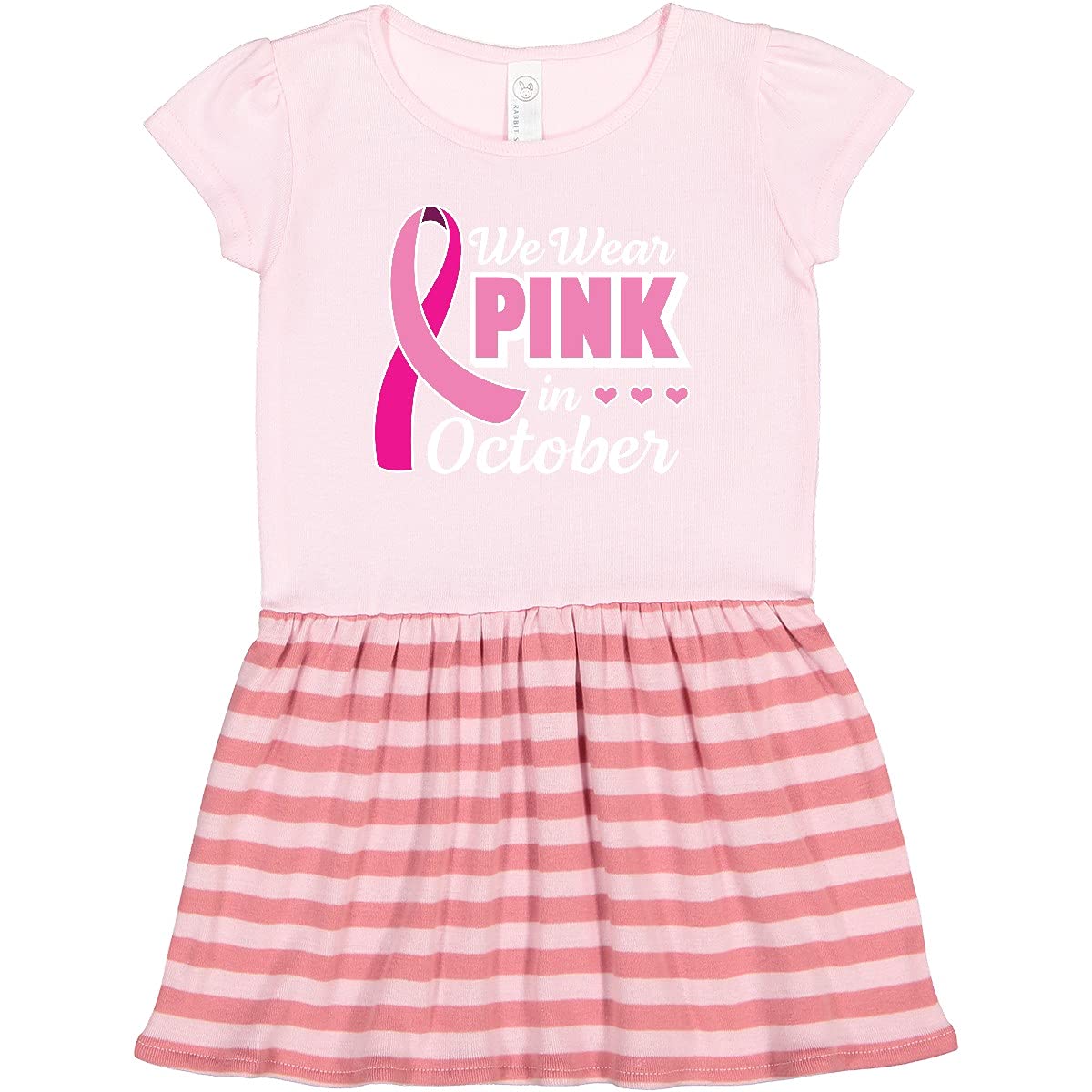 Inktastic Pink Breast Cancer Awareness Toddler Dress for Girls - October Support & Fundraising - Perfect for Charity Walks, Awareness Events & Everyday Wear