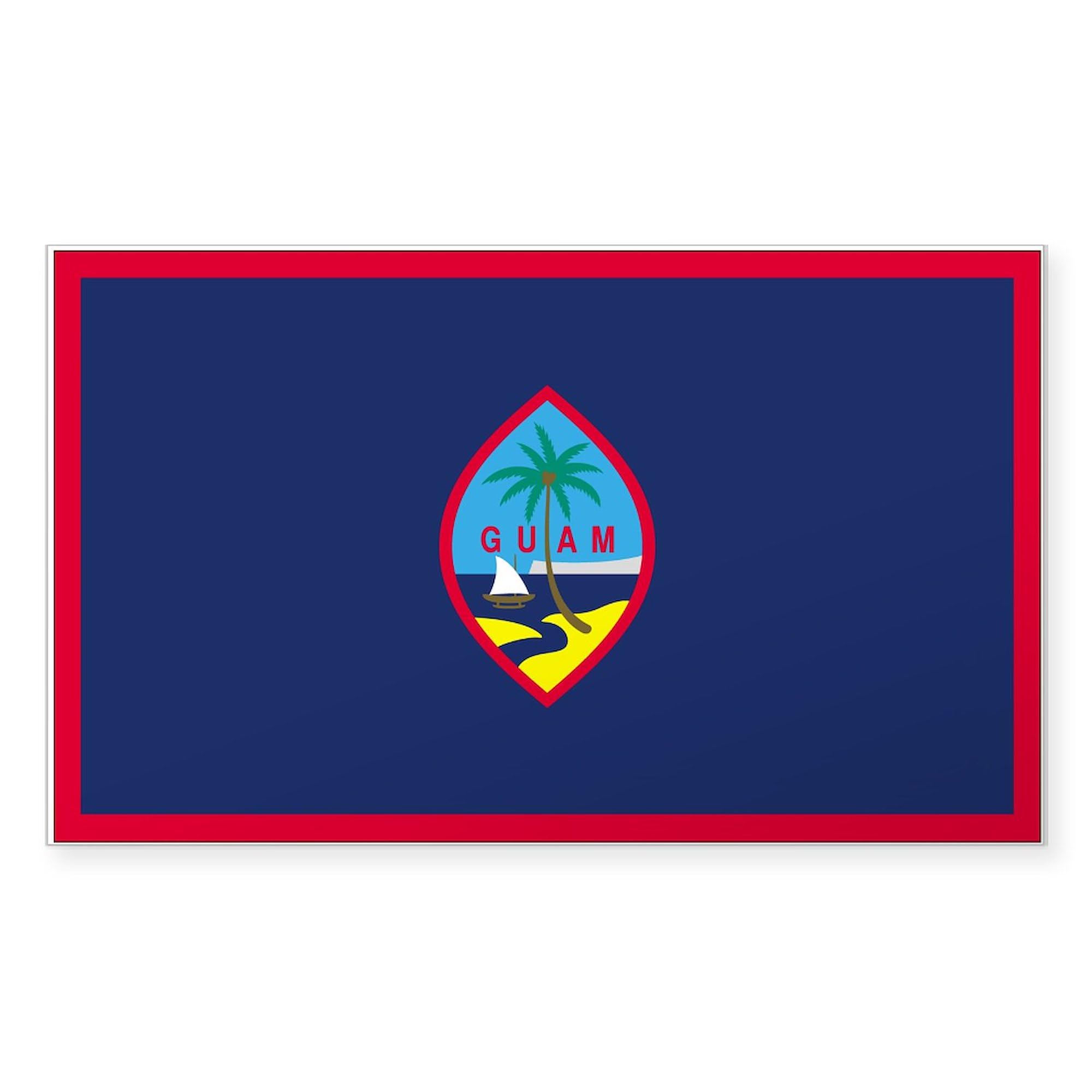Guam Country Flag Rectangle Bumper Sticker - Durable Car Decal for Windows, Laptops & Travel Luggage - Show Your Island Pride Anywhere!
