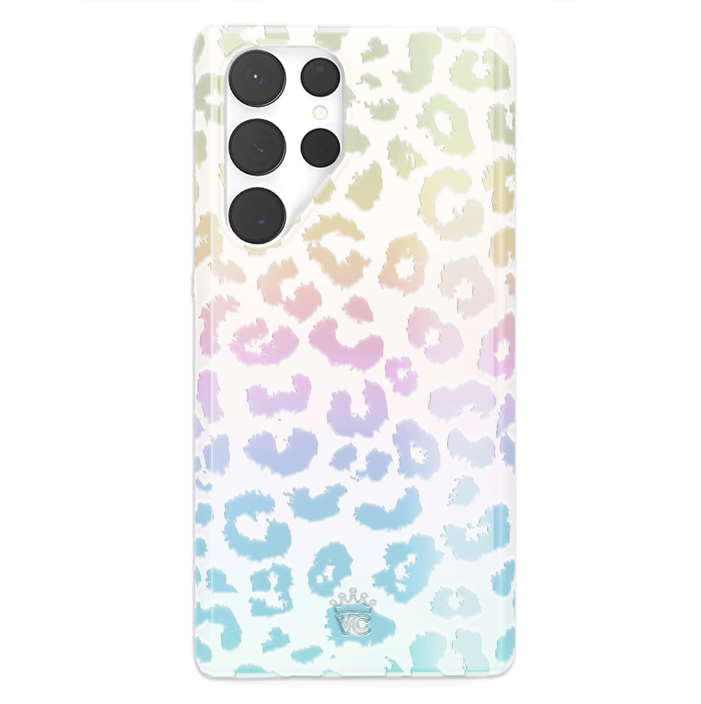 White Opal Leopard Print Phone Case for Samsung Galaxy - Stylish Protective Cover for Everyday Use & Fashion Accessory