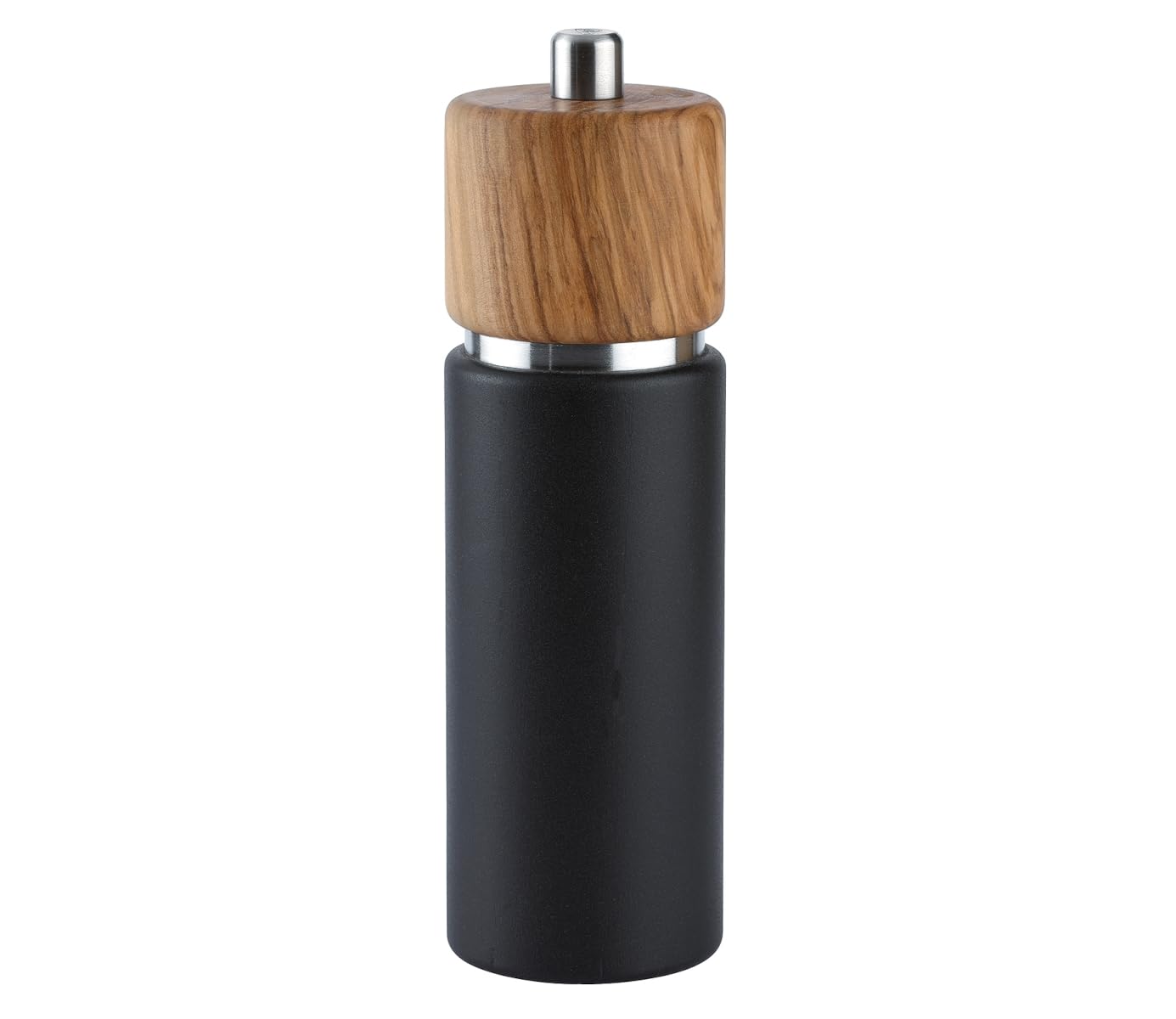 Premium Zassenhaus Hannover 7-Inch Pepper Grinder Mill - Matte Black & Natural Olive Wood - Adjustable Coarseness for Freshly Ground Spices - Perfect for Kitchen, Dining Table & Gourmet Cooking