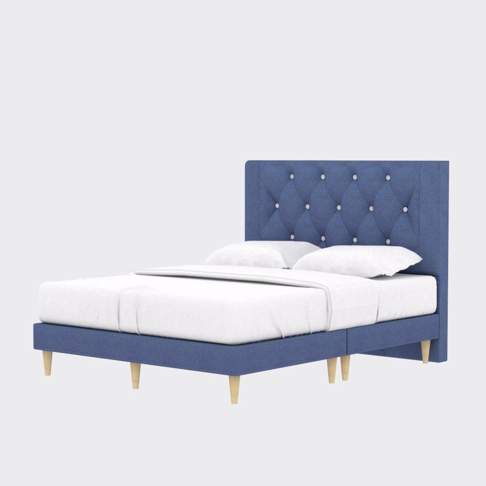 Hansen Fabric Bed Frame - Queen Size, Sturdy & Pet Friendly Platform Bed with Noise-Free Design for Bedroom & Guest Room Use