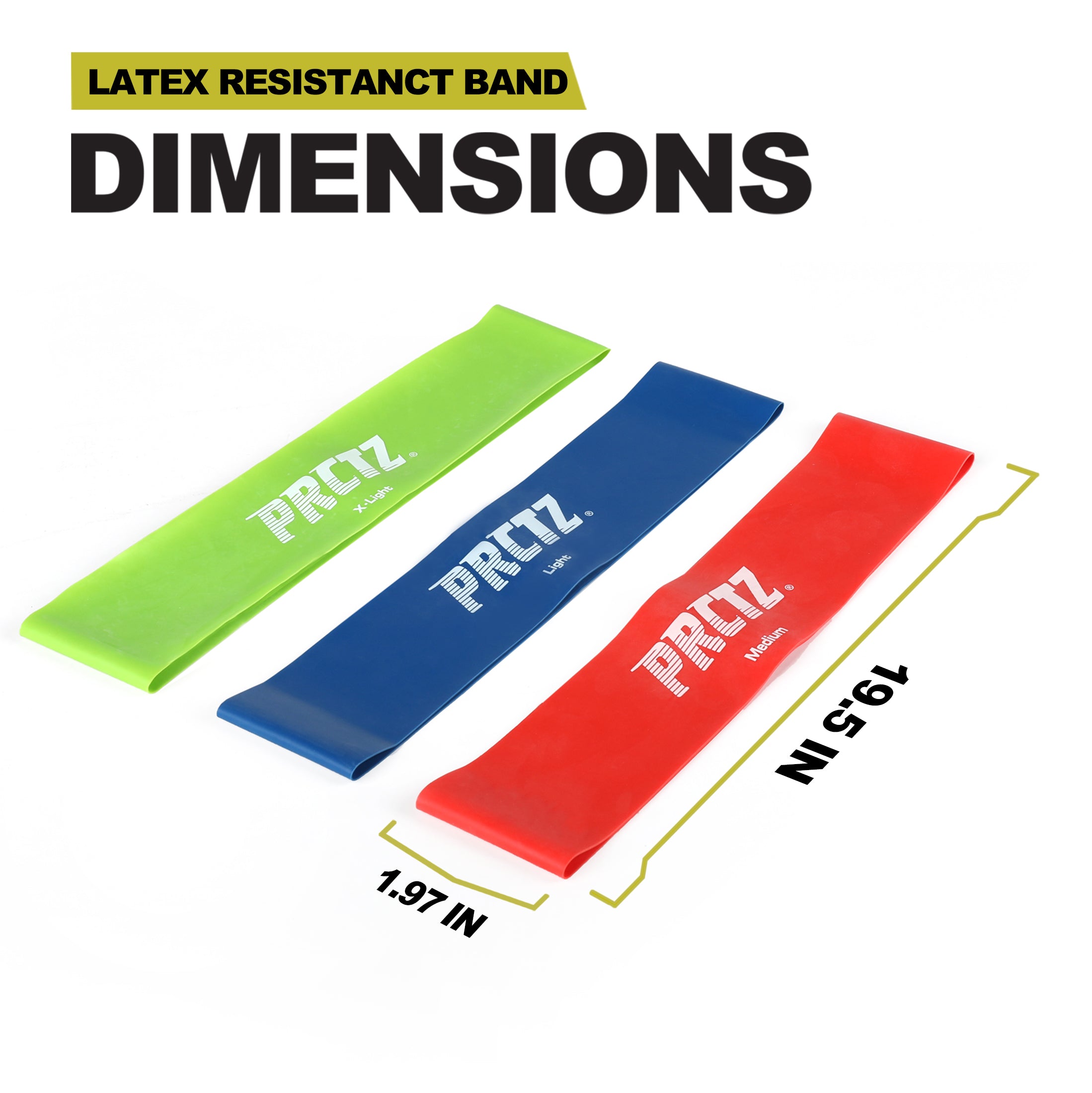 PRCTZ Resistance Loop Bands Set - 3 Pack for Home Workouts, Yoga, Pilates & Physical Therapy - Latex Free Exercise Bands for Strength Training & Mobility