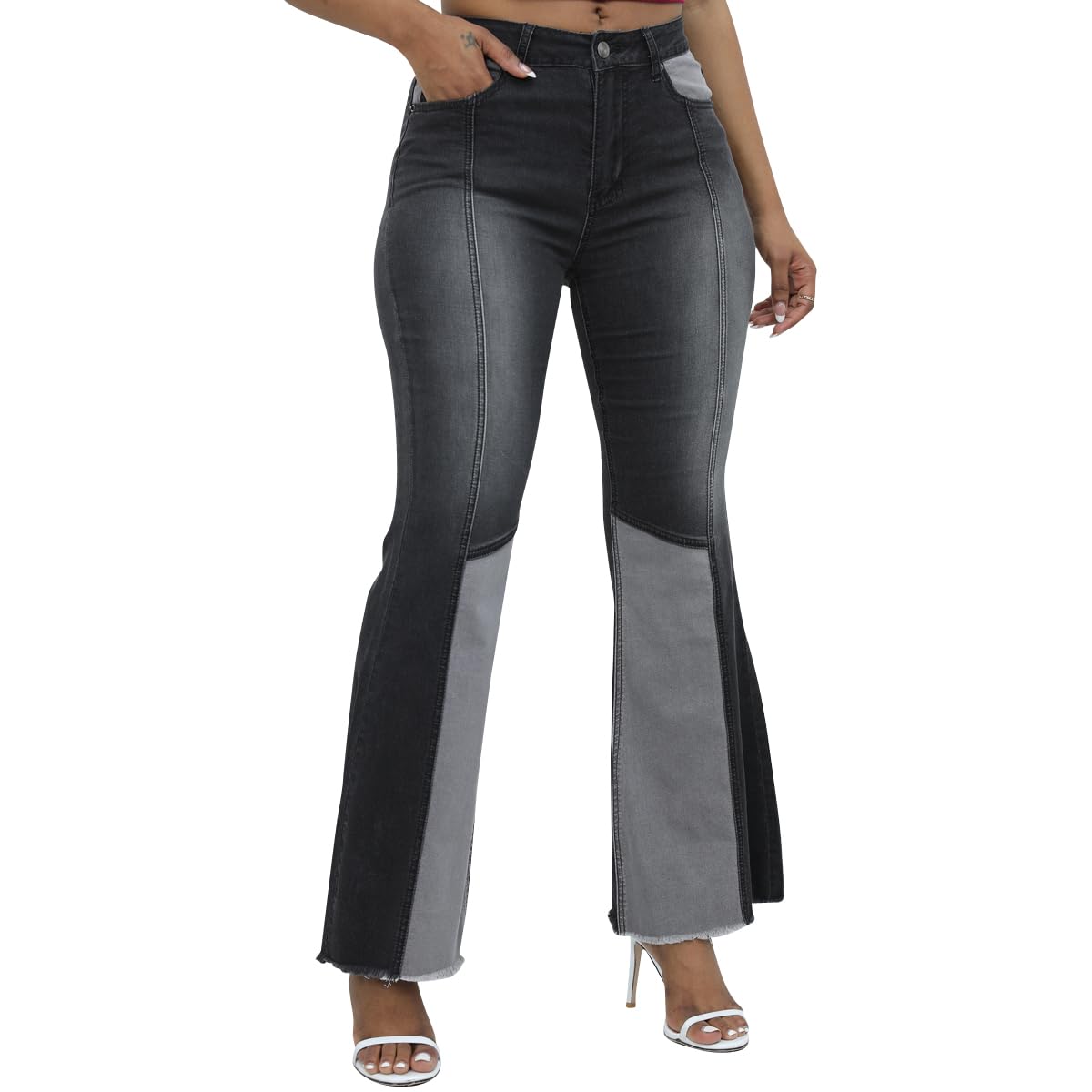 Vanberfia High Waisted Skinny Jeans for Women - Stretch Denim Patchwork Pants | Perfect for Work, Date Night & Casual Outfits