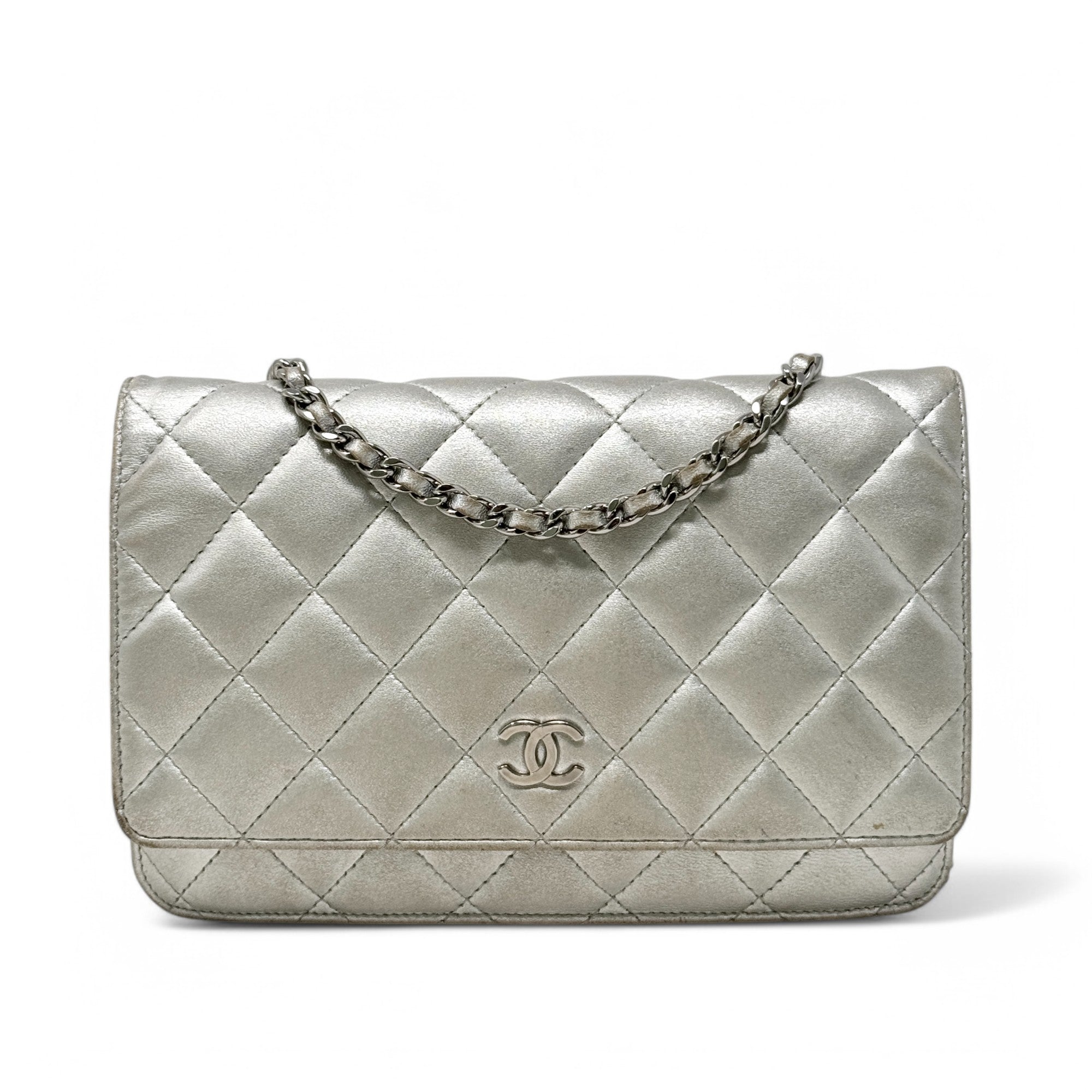 Chanel Silver Wallet On Chain Crossbody Bag - Luxury Designer WOC for Women | Perfect for Parties, Date Nights & Everyday Use