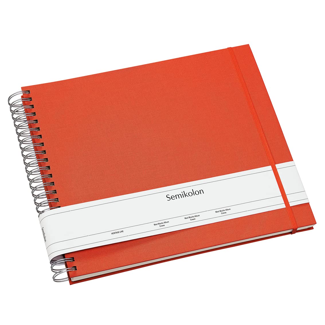 Semikolon Maxi Mucho Cream Paper Photo Album 12 x 13.5 Inches - Orange Scrapbook for Wedding, Baby, Travel Memories | Acid-Free Archival Quality Photo Book