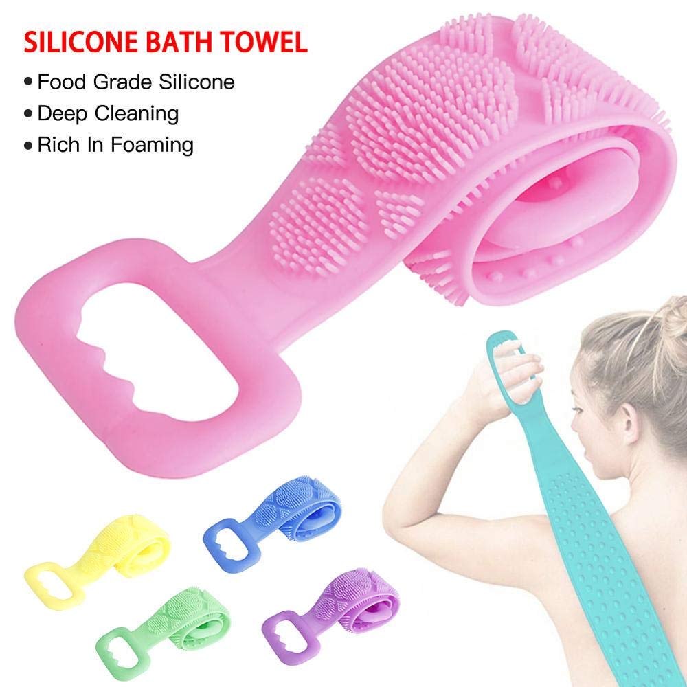 DRONA Silicone Body Scrubber Belt - Exfoliating Skin Brush for Men & Women - Perfect for Shower & Bath Exfoliation