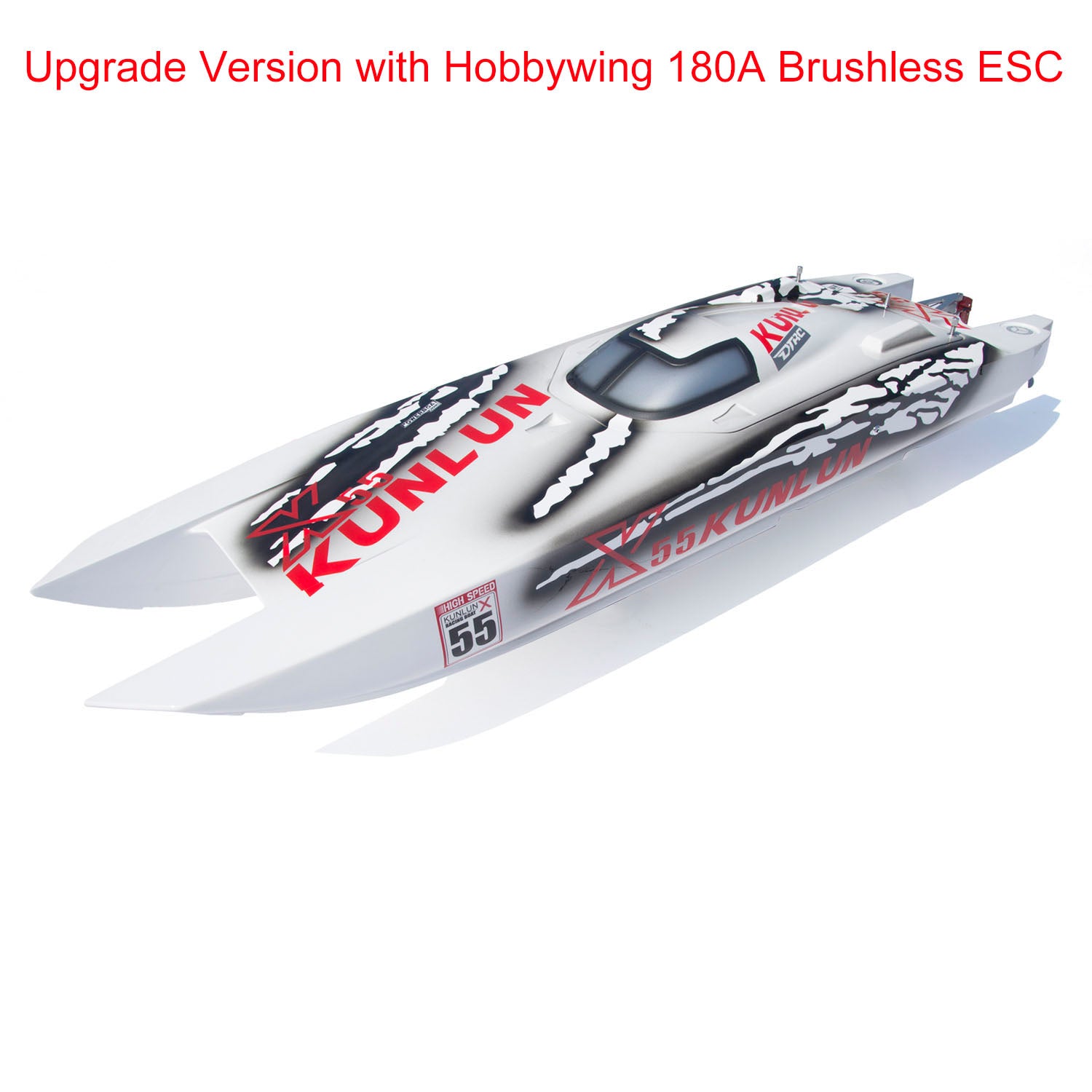 DTRC X55 High-Speed Remote Control Racing Boat - 130km/h Waterproof RC Ship Model, DIY PNP & RTR Versions with Fiberglass Hull, ESC & Servo - Perfect for Lakes, Pools & Outdoor Racing Competitions