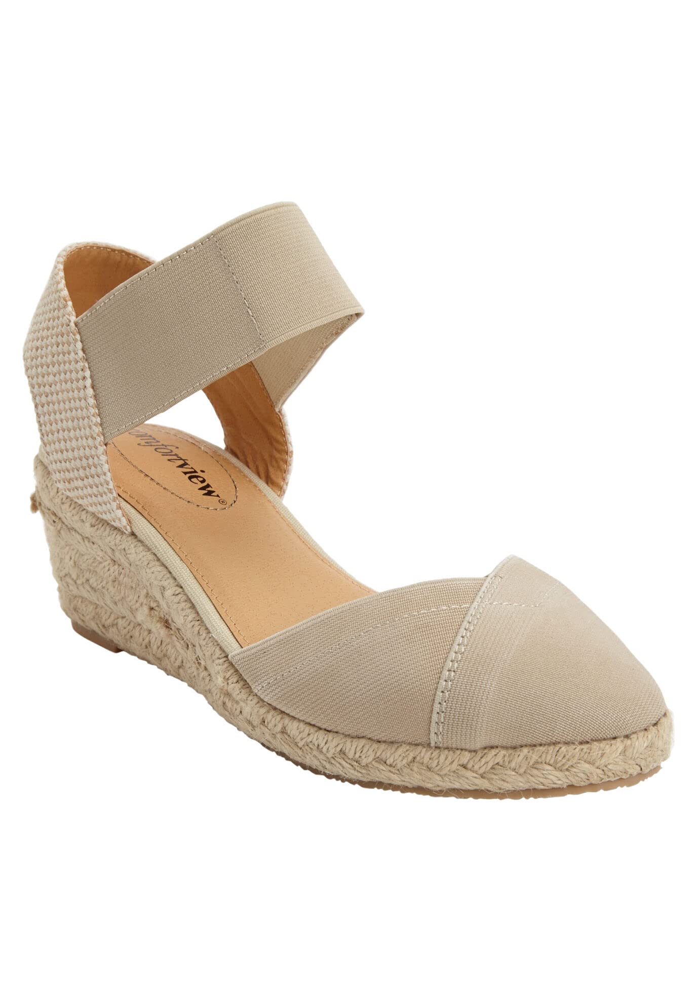 Comfortview Women's Wide Width The Abra Espadrille - Comfortable Summer Sandals for Beach, Vacation & Casual Wear