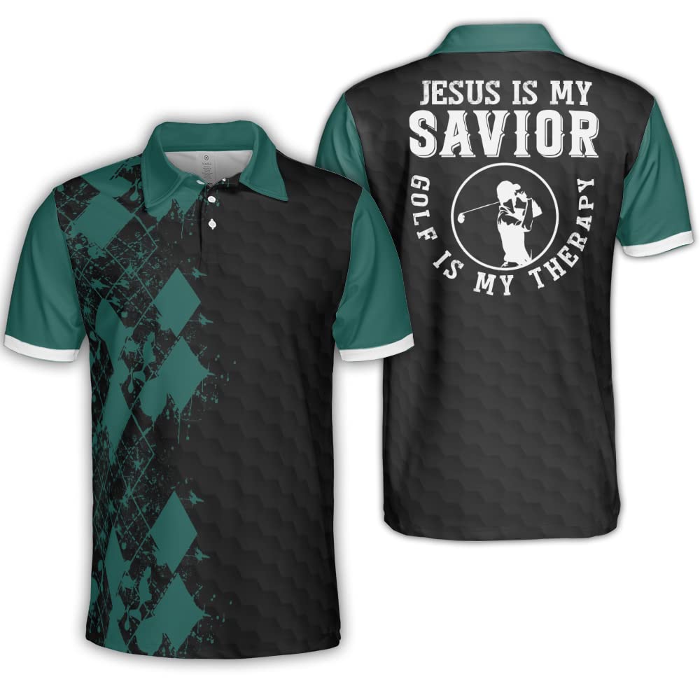 Polomore Argyle Golf Shirt for Men - Stylish & Funny Golf Polo - Perfect for Casual Golf Outings, Tournaments & Weekend Wear