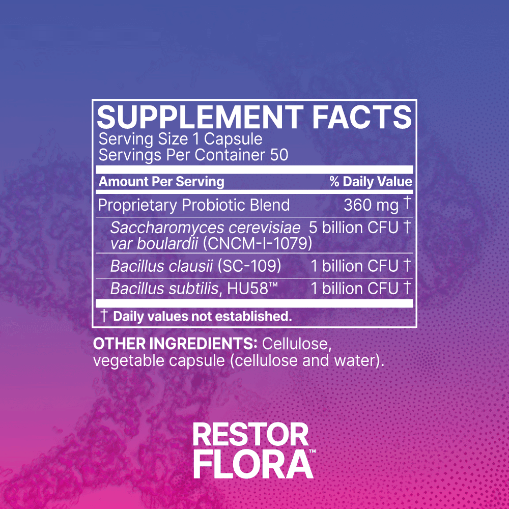 Mbl Restorflora Probiotic Supplement - 50 Capsules for Digestive Health & Gut Balance | Supports Immune System, Relieves Bloating & Improves Digestion | Perfect for Daily Wellness Routine & Travel
