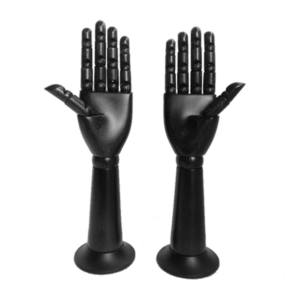 Kukin Wooden Mannequin Hand Display Stand for Jewelry, Watches & Gloves - Black - Perfect for Retail Store, Boutique and Jewelry Showcase