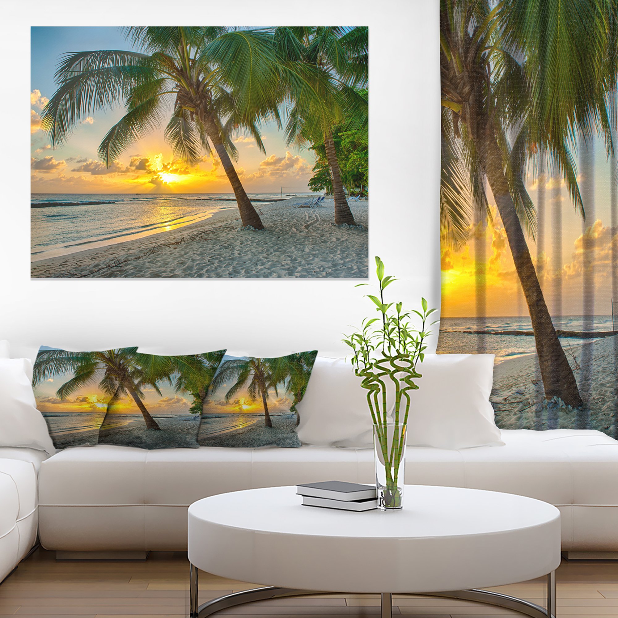 Caribbean Beach Wall Art - Barbados Seascape Canvas Print for Living Room, Bedroom & Office Decor