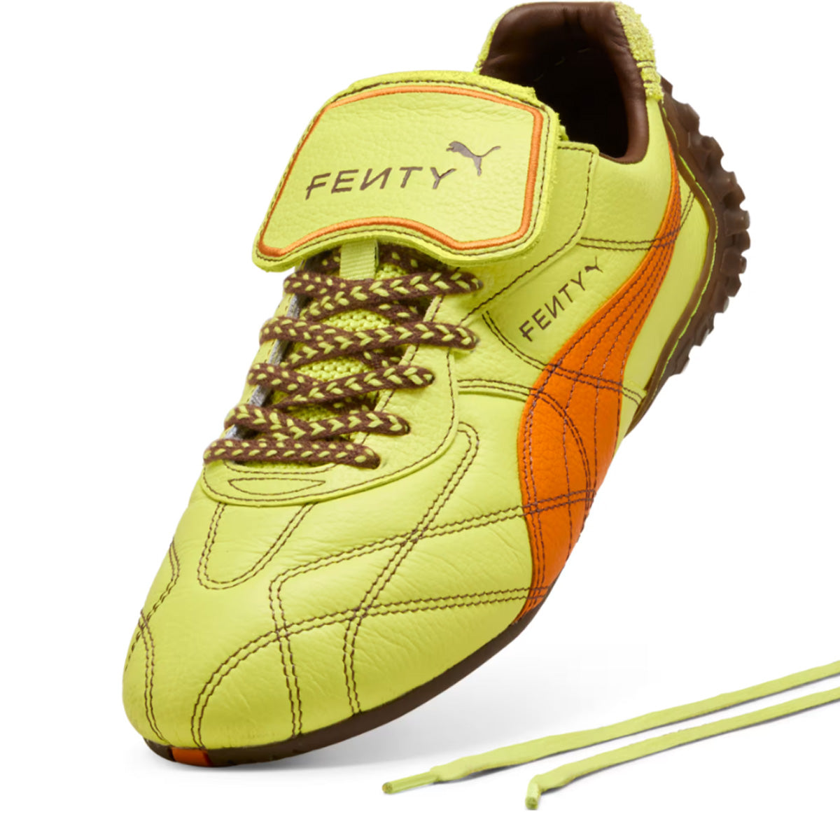 FENTY Avanti LS Stitched Sneakers - Lime Sheen Pumpkin Pie Color | Women's Fashion Running Shoes for Gym, Workout & Casual Wear