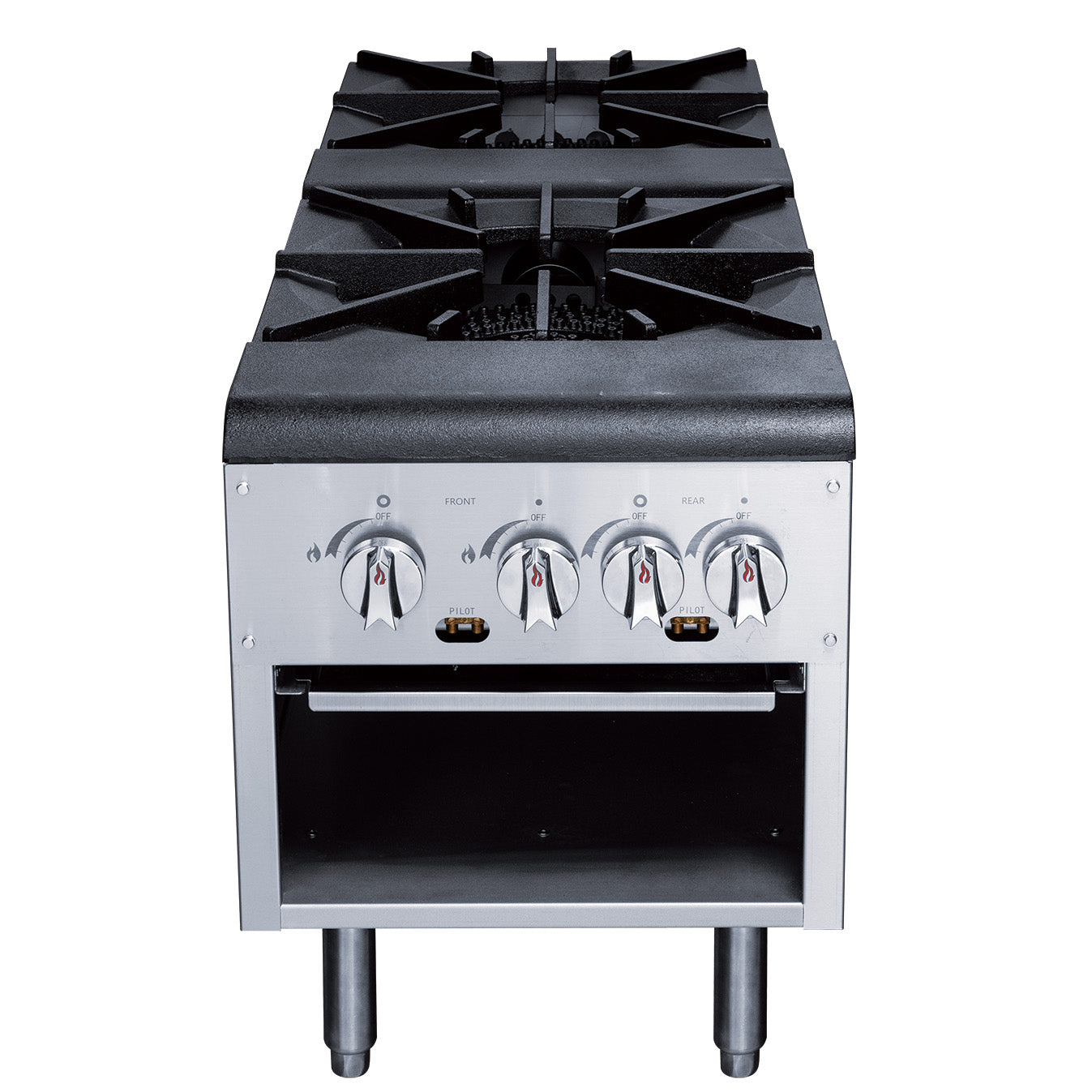 Chef AAA TCSPA2 Commercial 2 Burner Stock Pot Range - Professional Heavy Duty Stainless Steel Cooking Equipment for Restaurants, Catering & Commercial Kitchens - Perfect for Soup, Stew, Sauce Making & Large Batch Food Preparation
