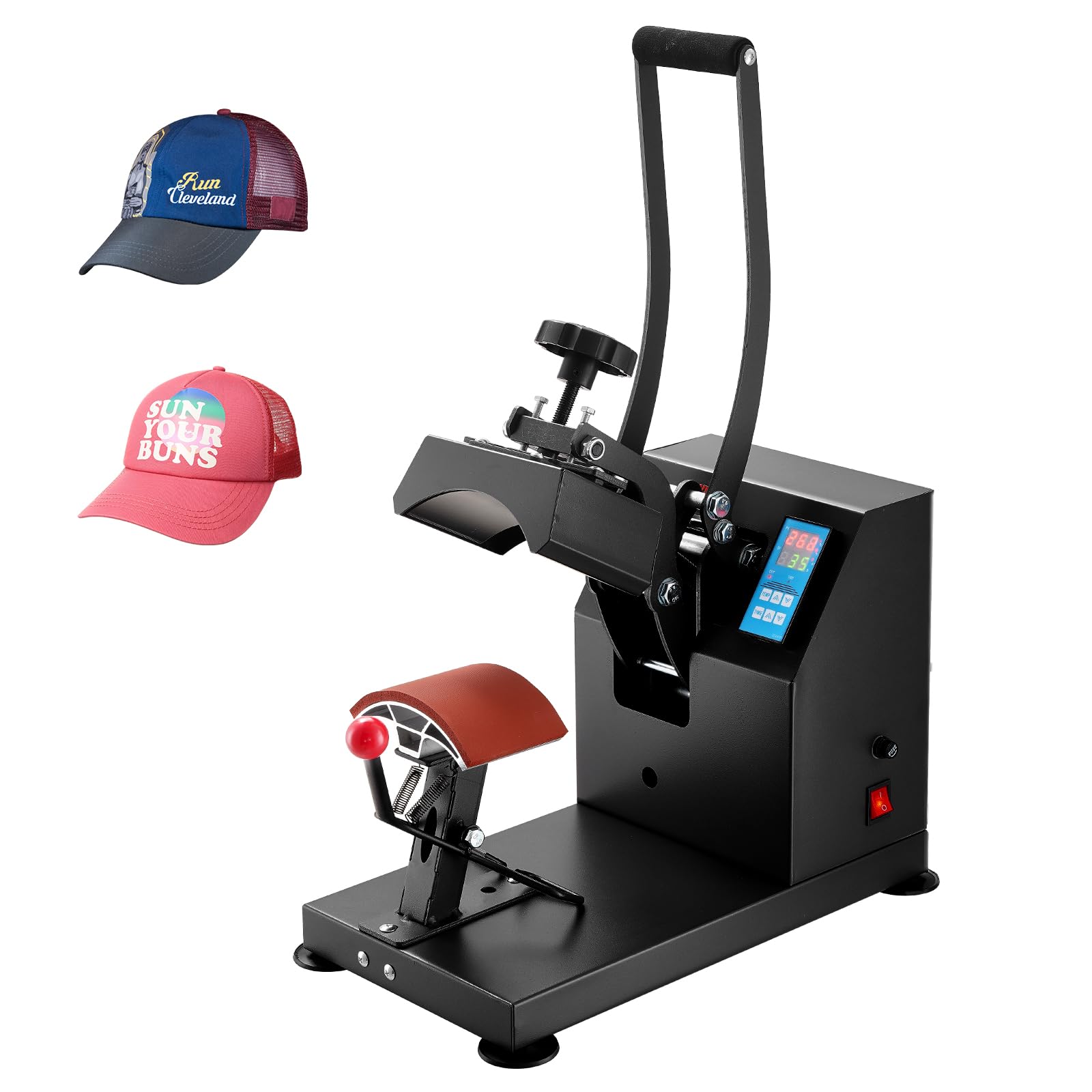 VEVOR 3.5x5.9 Inch Digital Cap Heat Press Machine - Professional Hat Transfer Press with LCD Timer & Temperature Control, 350W, 12000 Hours Lifespan - Perfect for Custom Hats, T-Shirts & DIY Crafts