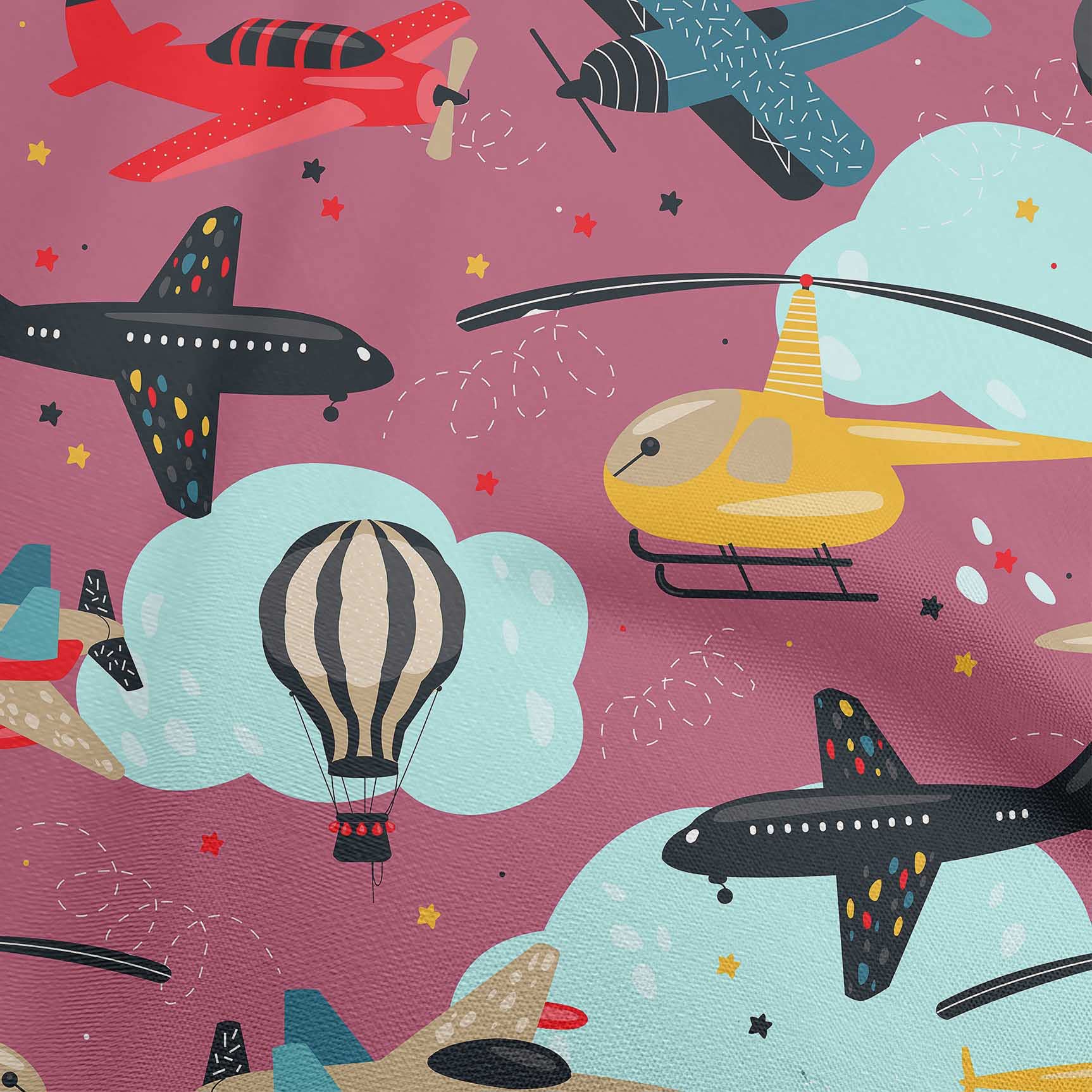 Premium Cotton Silk Blend Pink Fabric for Airplane Nursery Kids Dresses - 42 Inch Wide by The Yard | Soft, Breathable Material for DIY Baby Clothes, Quilting & Home Decor