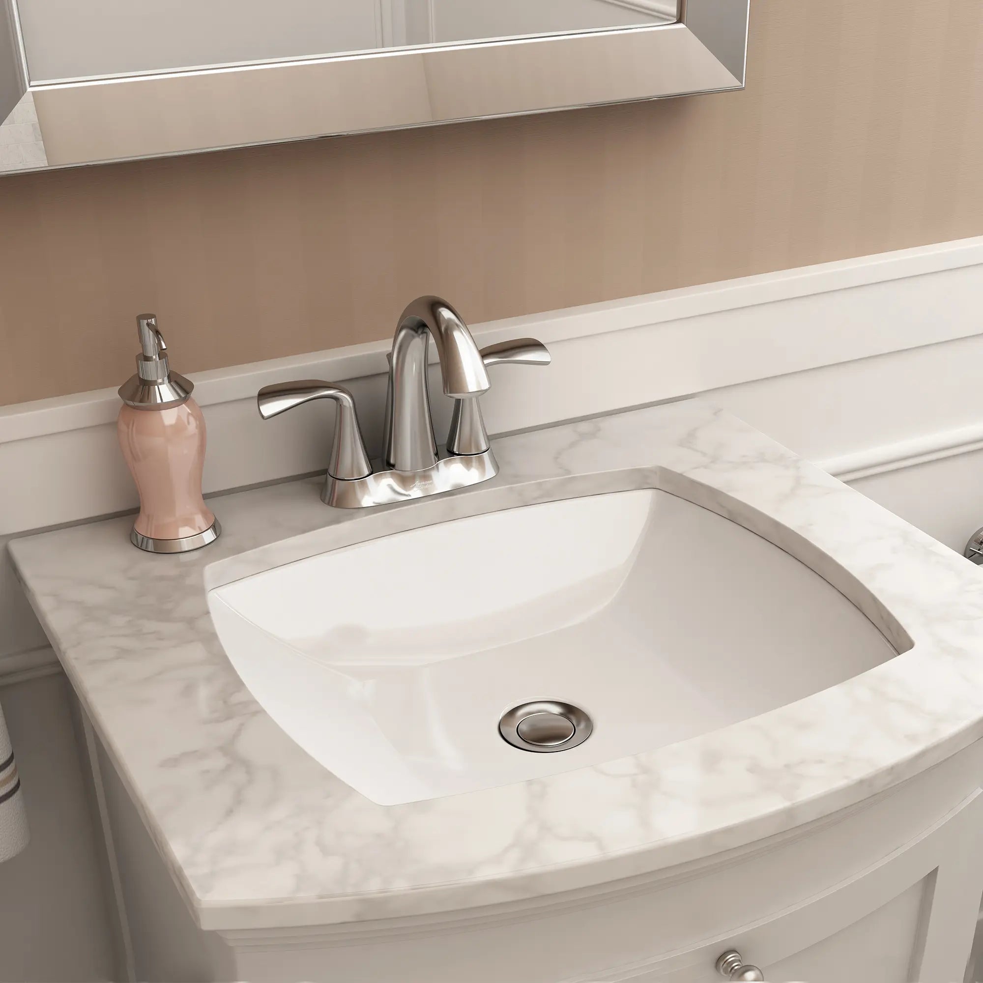 Fluent® 4 Inch Centerset 2 Handle Bathroom Faucet - 1.2 GPM/4.5 LPM Water Saving - Lever Handles - Perfect for Small Bathrooms & Powder Rooms