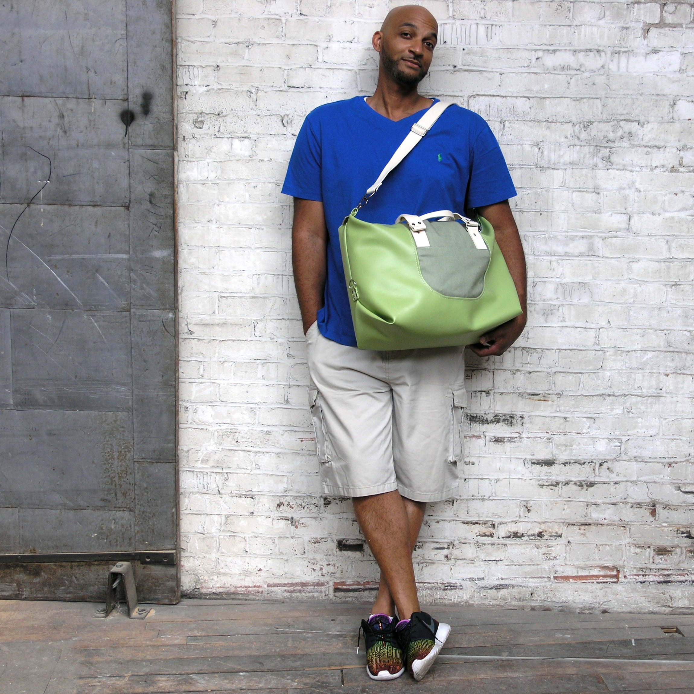 Wanderlust Faux Leather Weekender Bag - Stylish Duffel Travel Bag in Artichoke Green | Perfect for Weekend Getaways, Gym & Carry-On Luggage