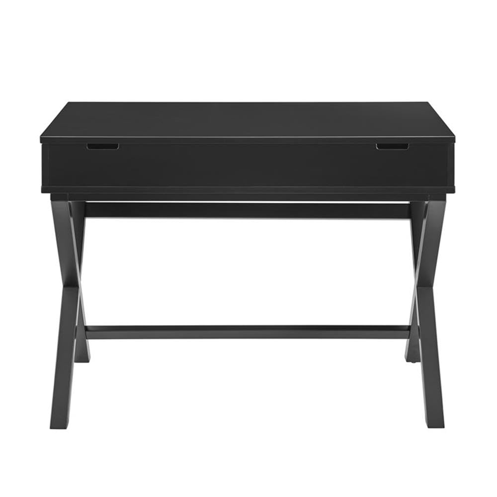 Black Lift-Top Standing Desk - Adjustable Height Wooden Computer Table for Home & Office Workspace
