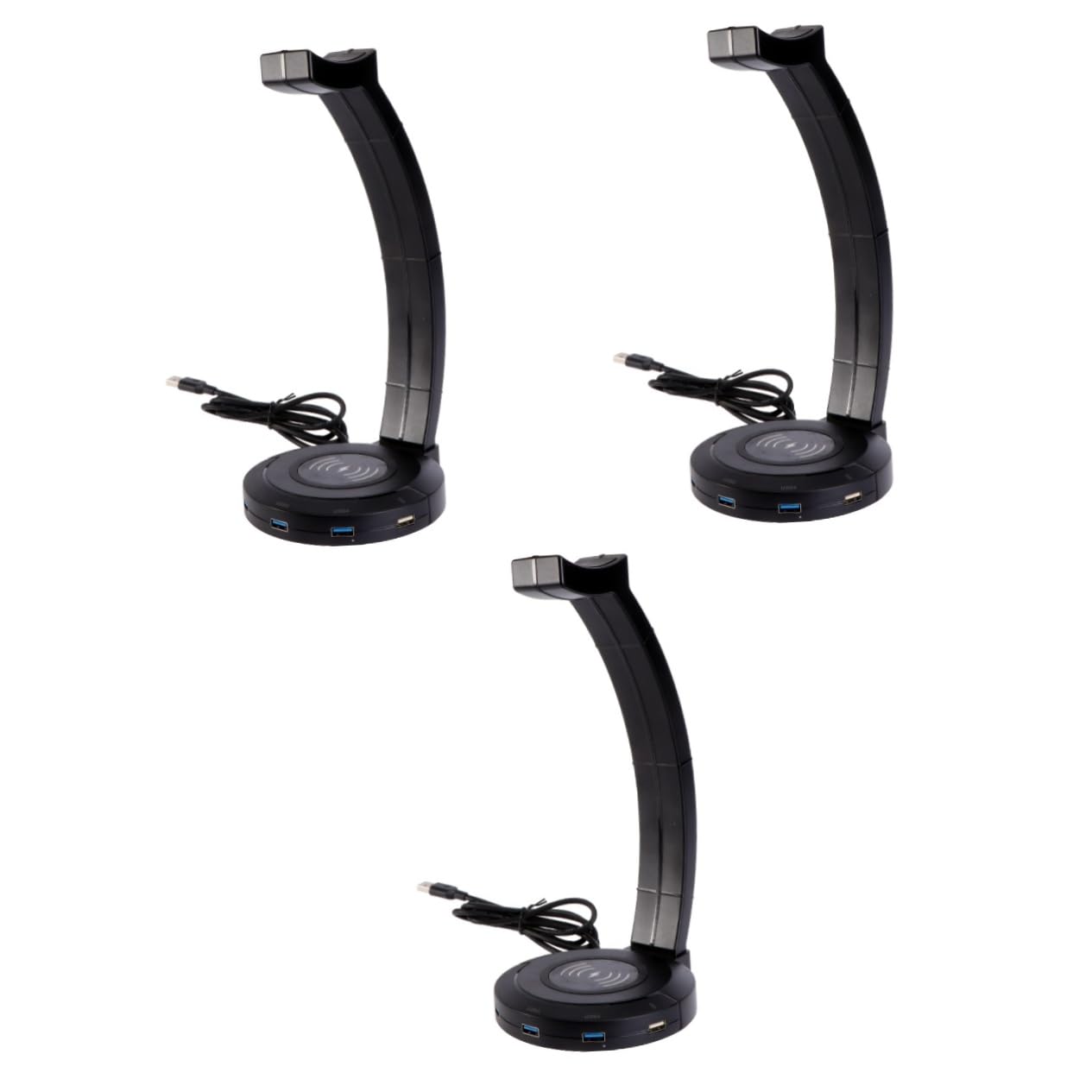 Mikikit 3-Pack Headset Holder - Adjustable Headphone Stand with Hook, Earphone Hanger & Rack for Desk, Office, Gaming Setup - Durable Headset Organizer for Home, Work, or Studio Use