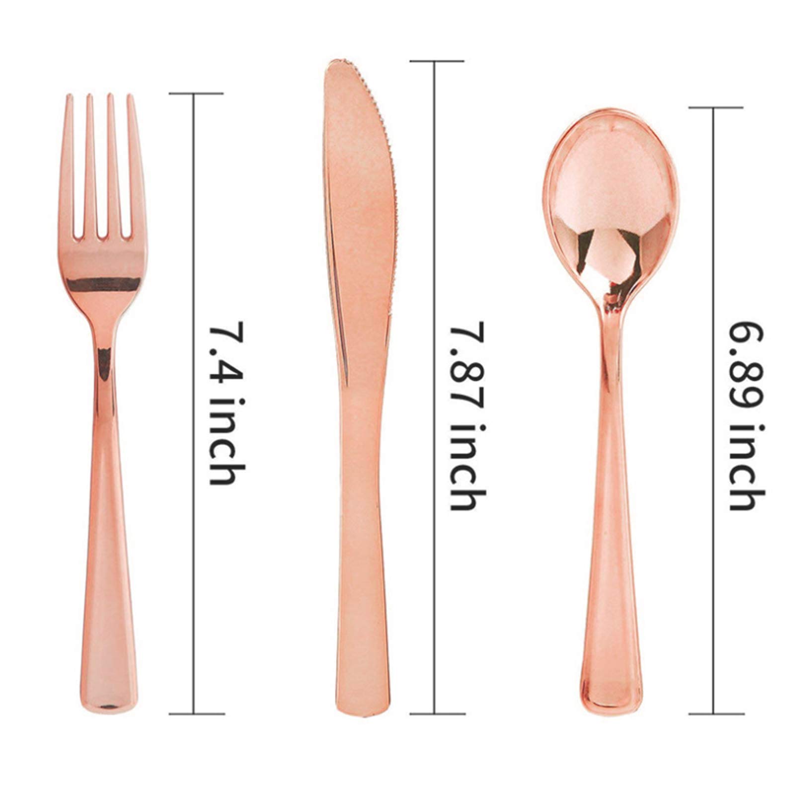 FENRUI 200-Piece Rose Gold & Black Party Dinnerware Set - Includes 25x9