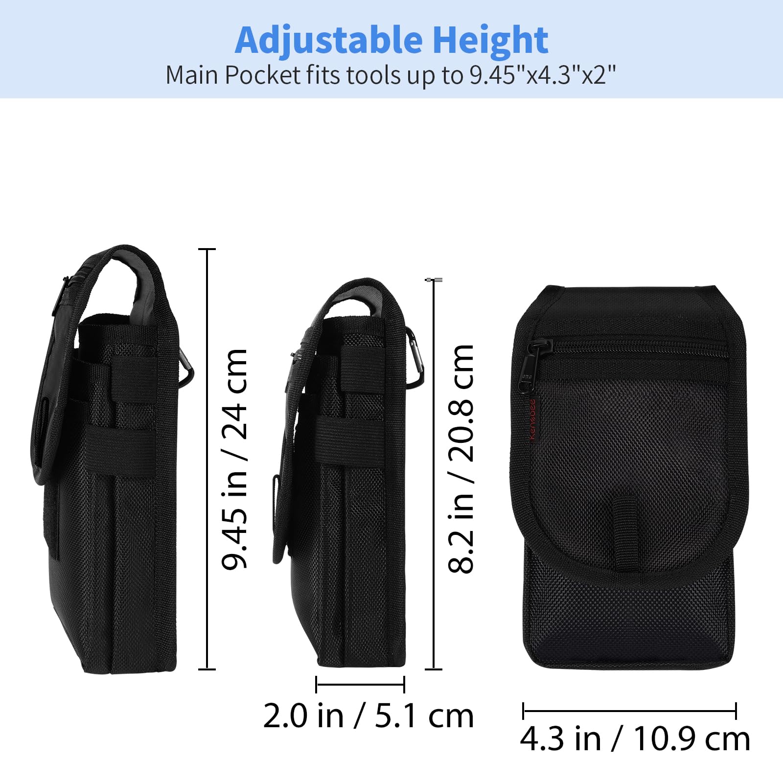KENOBEE Nylon Tactical Tool Pouch - Electrician Holster & Multitool Organizer with Utility Sheath for EDC Gears, Cellphone & Pro Maintenance Tools | Perfect for Construction, HVAC Work & Outdoor Adventures