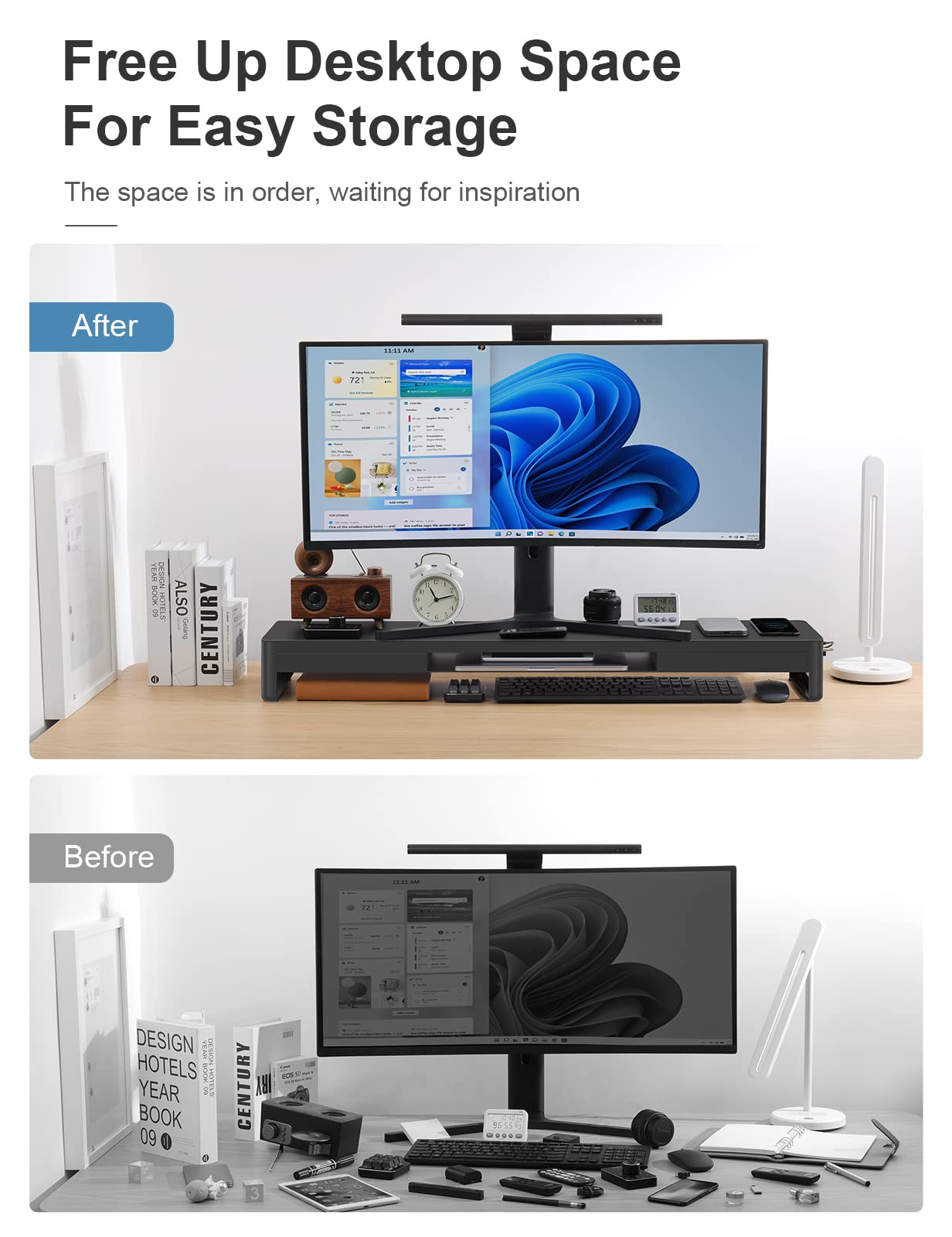 **Metal Dual Monitor Stand Riser with 2 Storage Drawers & 4 USB Ports - Adjustable Desk Organizer for 2 Monitors (38.7 inches) - Supports Data Transfer & Charging - Perfect for Home Office & Gaming Setup**