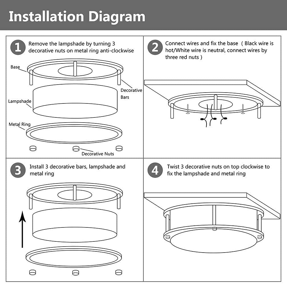 30W Modern Dimmable LED Ceiling Light with Remote - 13.31 Inch Round Flush Mount Fixture, 3000K-6000K Adjustable Color Temperature - Perfect for Bedroom, Living Room & Kitchen Lighting
