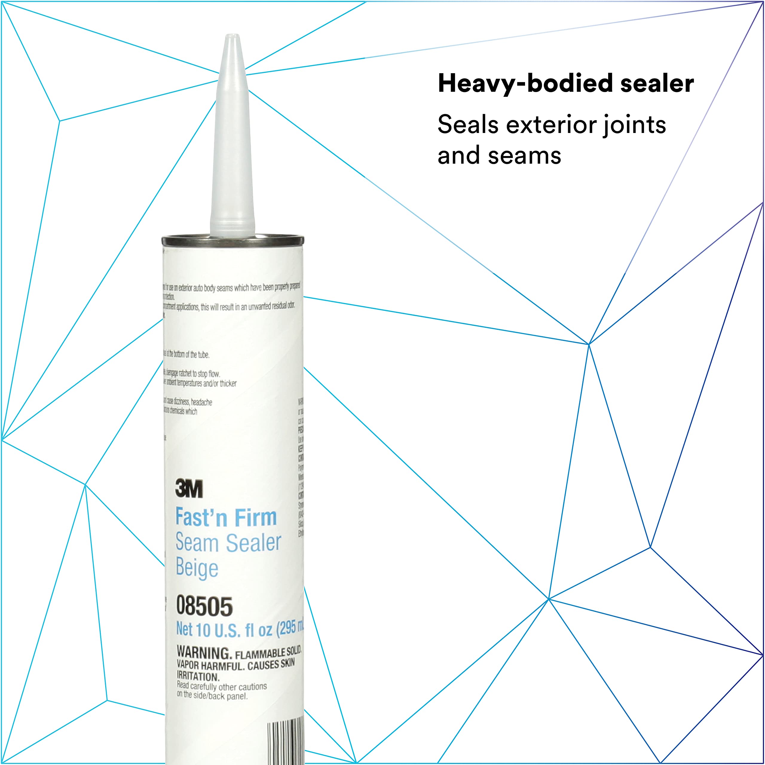 3M Fast 'N Firm Seam Sealer - 08505, Fast Setting Paintable Adhesive (1/10 gal/10 fl oz) - Dries in 45 Minutes - Ideal for Automotive Repairs, RV Sealing & Home Improvement Projects