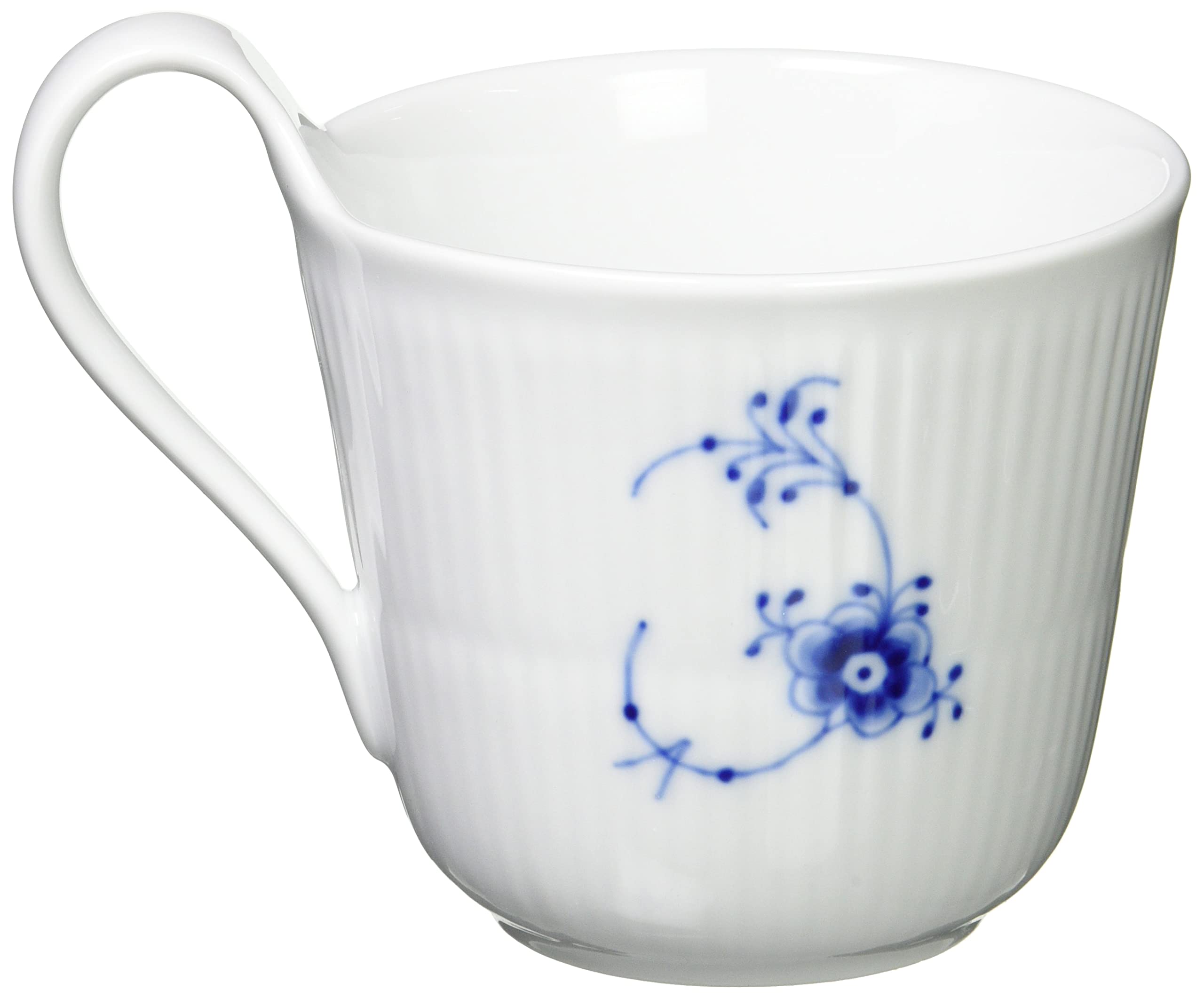 Royal Copenhagen Blue Fluted Plain High Handle Mug 11.2 oz (330ml) - Elegant Porcelain Coffee Cup for Tea & Breakfast - Perfect Wedding Gift & Bridal Shower Present