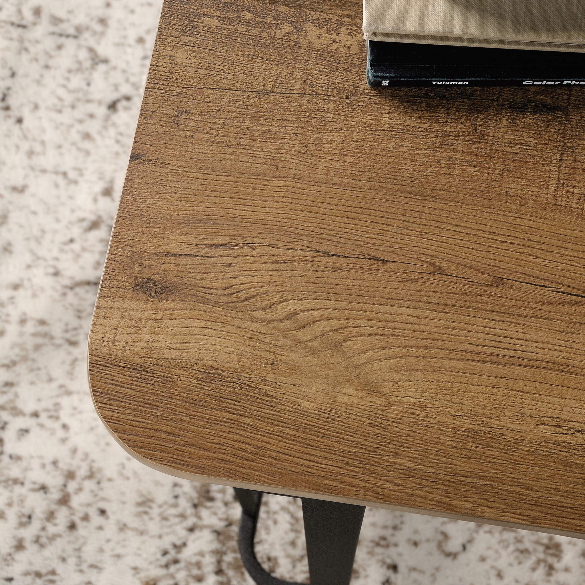 Sauder Station House L-Shaped Desk with Etched Oak Finish - Perfect for Home Office, Study & Workspace Organization