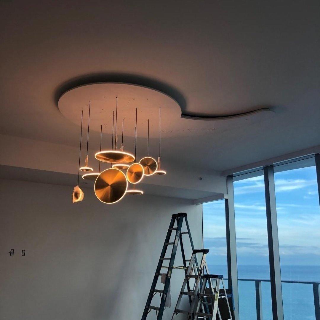 Chrona Modern Glass Dish Pendant Light - Sleek Hanging Fixture for Kitchen Island, Dining Room, or Bedroom Lighting