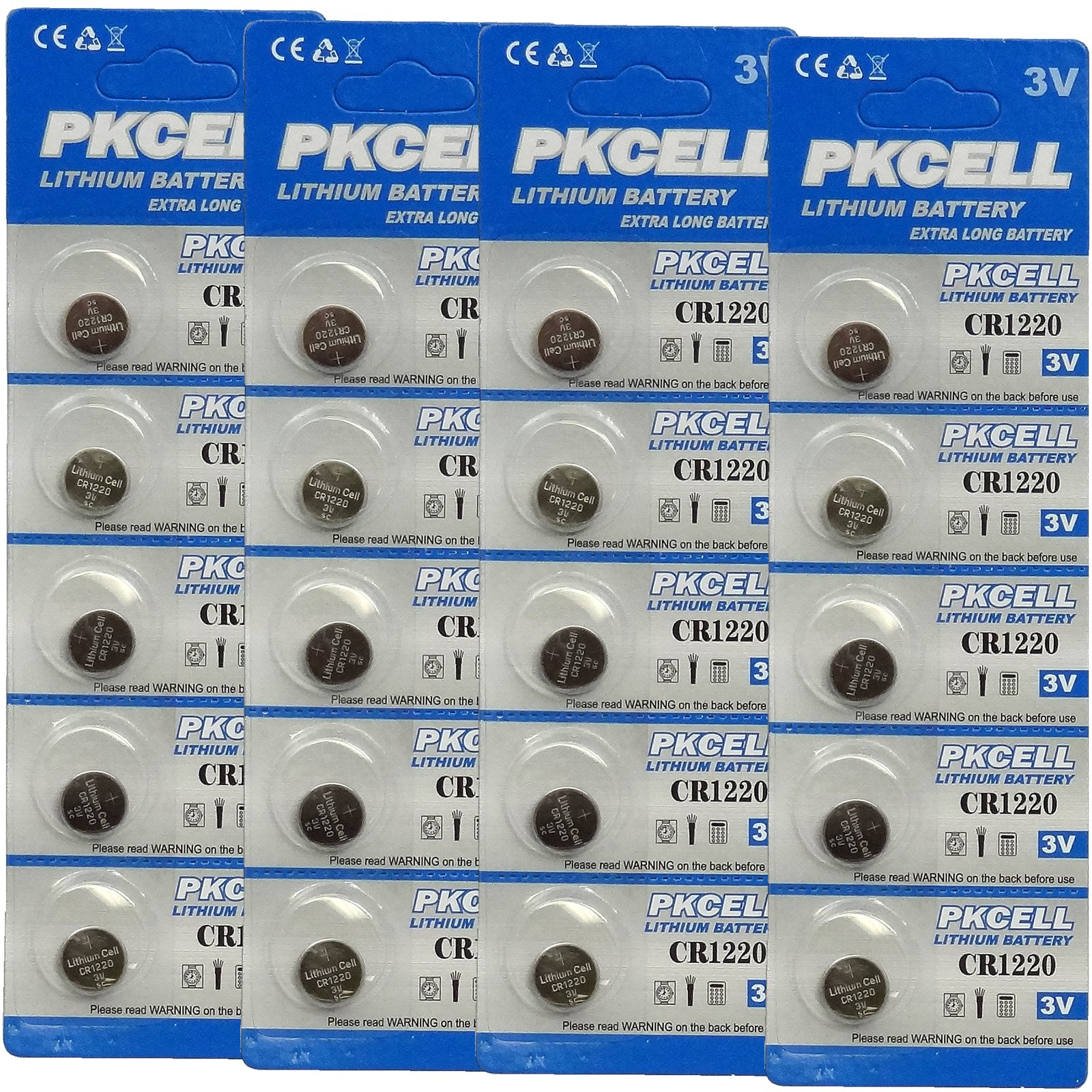 BlueDot Trading 20-Pack CR1220 3V Lithium Coin Cell Batteries - Non-Rechargeable Button Batteries for Watches, Toys, Remote Controls & Electronics - Retail Blister Pack (Ideal for Home, Office & Travel Use)