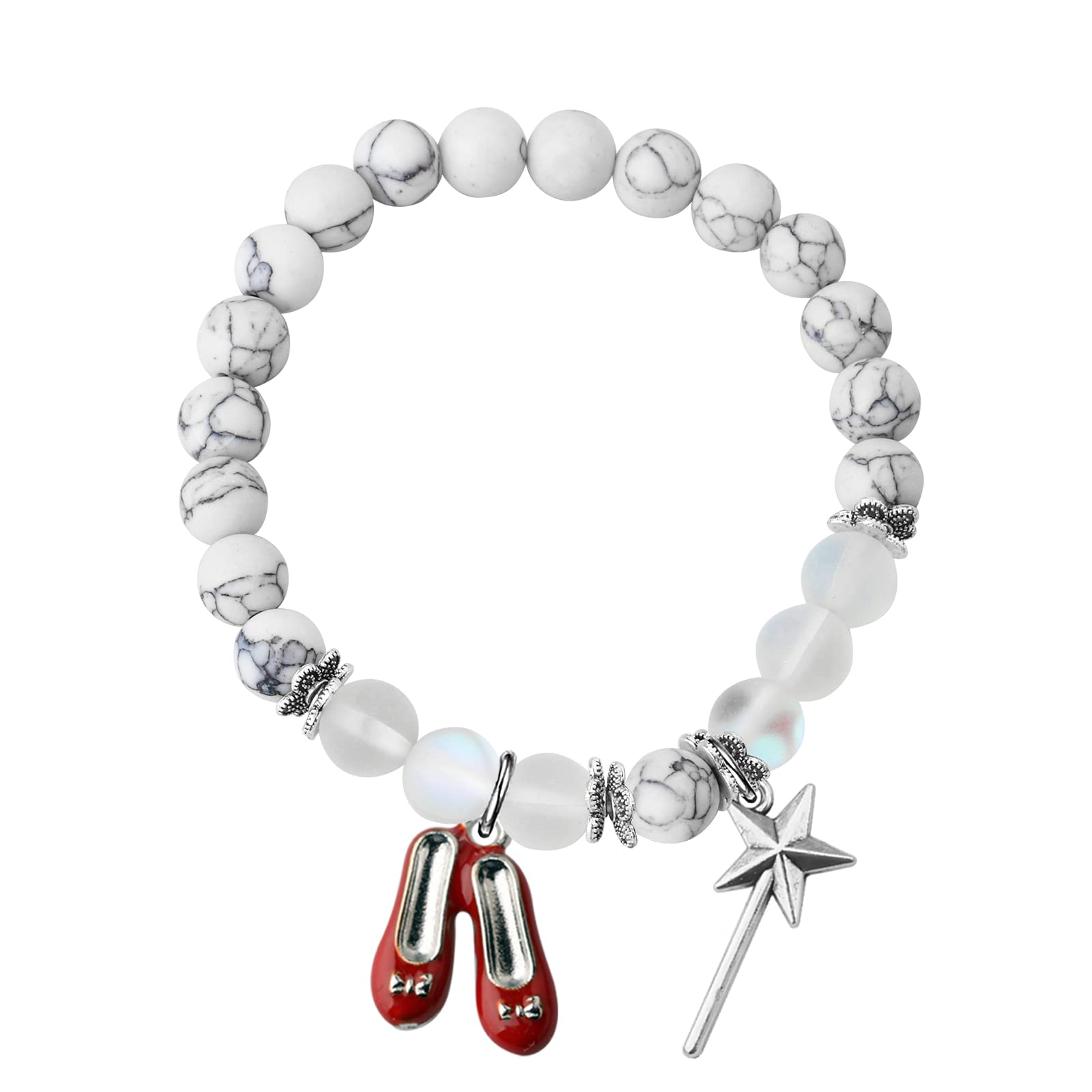 FUSTMW Red Shoe Bracelet - Dorothy Inspired Jewelry Gift for Movie Fans - Perfect for Wizard of Oz Costumes, Cosplay, and Themed Parties