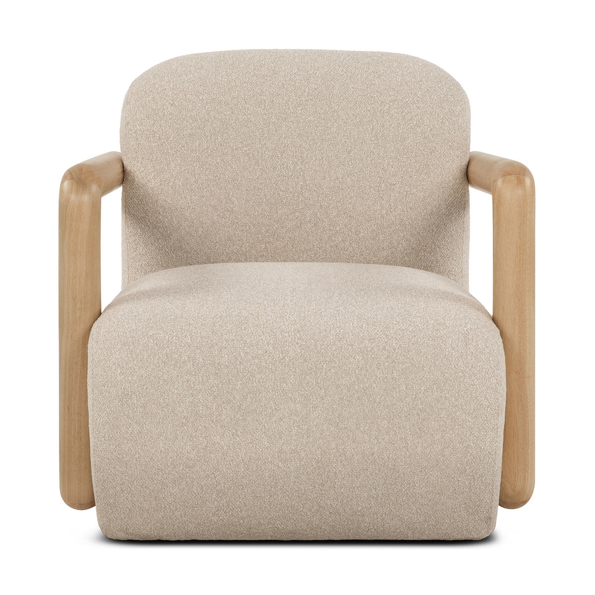 Hubert Boucle Armchair - Modern Upholstered Accent Chair for Living Room, Bedroom & Office - Soft Bouclé Fabric, Comfortable Seating for Home Decor