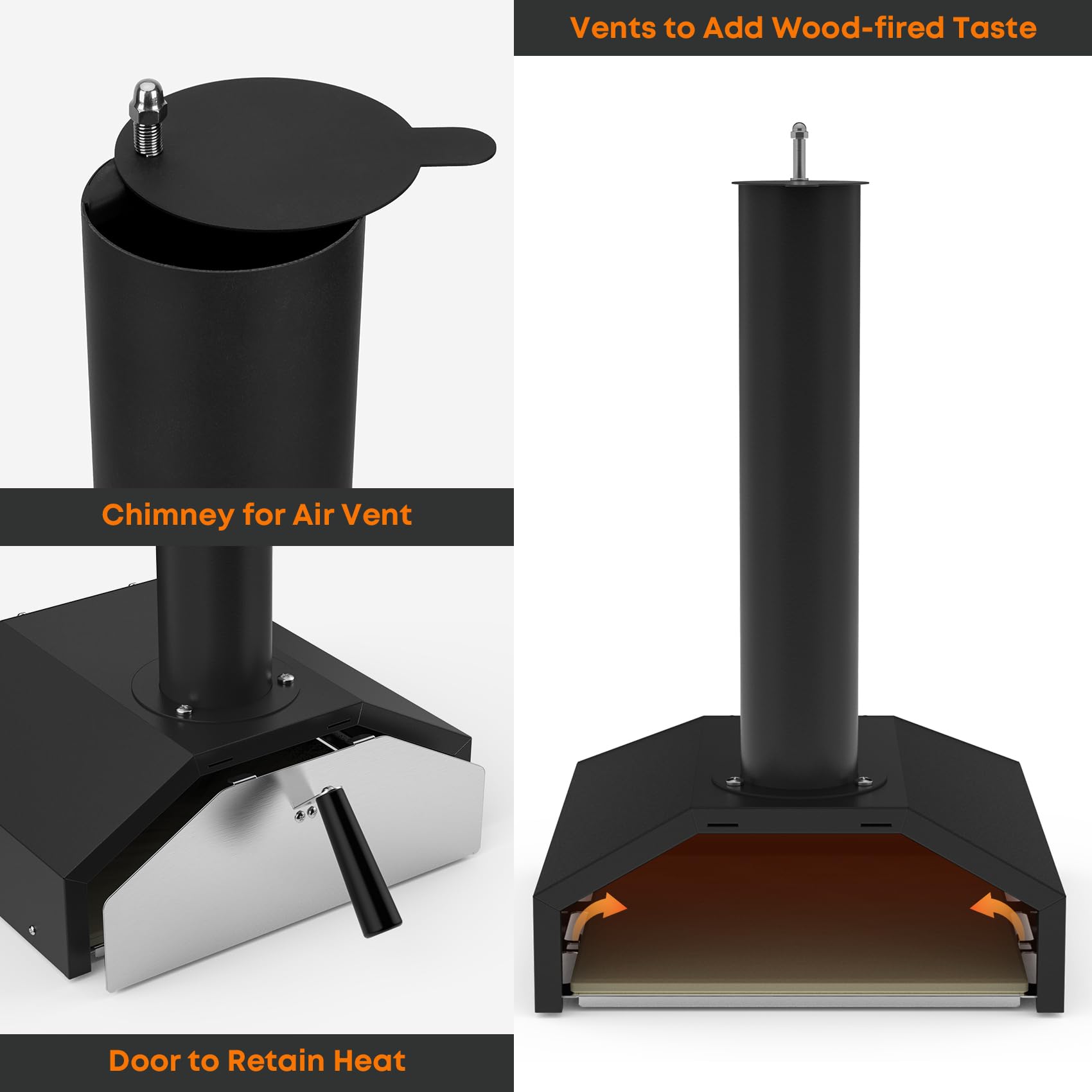 Stanbroil 14 Inch Outdoor Pizza Oven Box - Wood Burning Stove Compatible, Portable Wood Fired Pizza Maker with Pizza Stone for Grill, Stove Top & Camping - Perfect for Backyard BBQs, Picnics & Outdoor Cooking